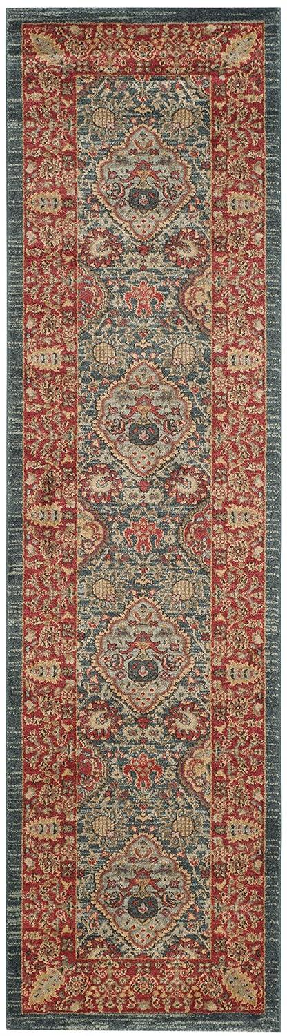Mahal MAH655 Power Loomed Indoor Runner Rug - Navy/Red - 2'2"x8' - Safavieh.