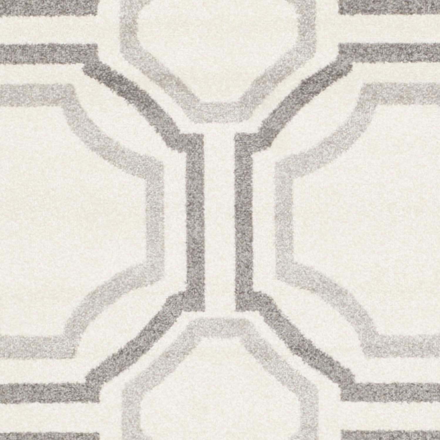 SAFAVIEH Amherst Winnie Geometric Area Rug, Ivory/Light Grey, 9' x 12'