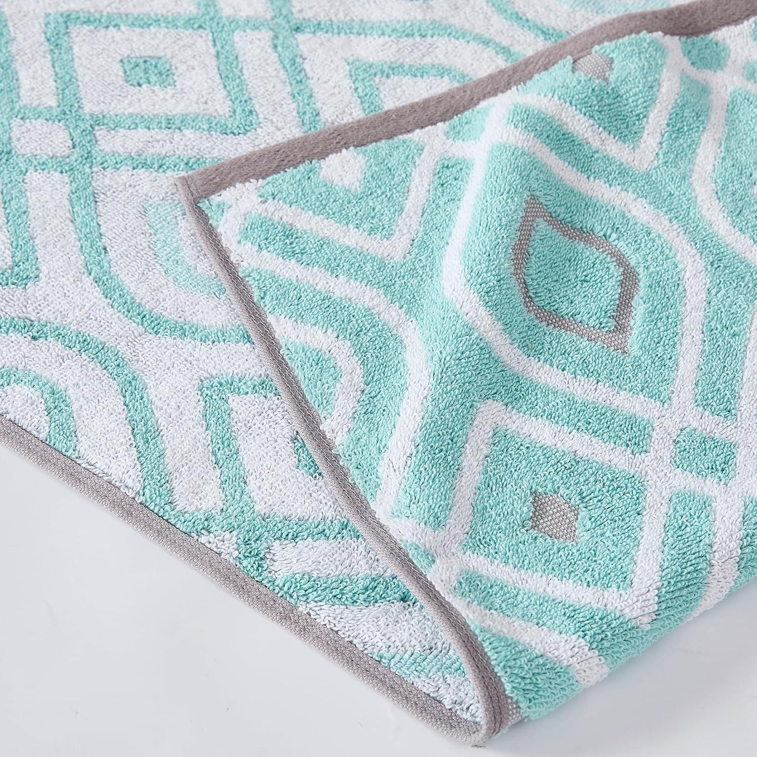 Modern Threads Modern Threads Oxford 6-Piece Yarn Dyed Jacquard & Solid Towel Set – 100% Combed Cotton, Quick Dry & Absorbent Bath, Hand & Washcloths