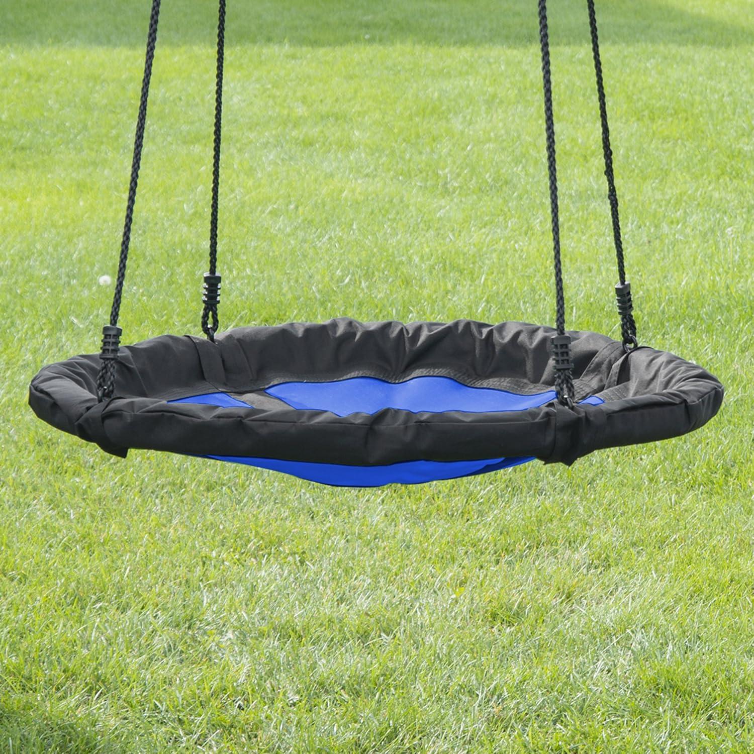 Swing-N-Slide  40" Nest Swing - Blue with Black Ropes - 40" L x 40" W x 70" H