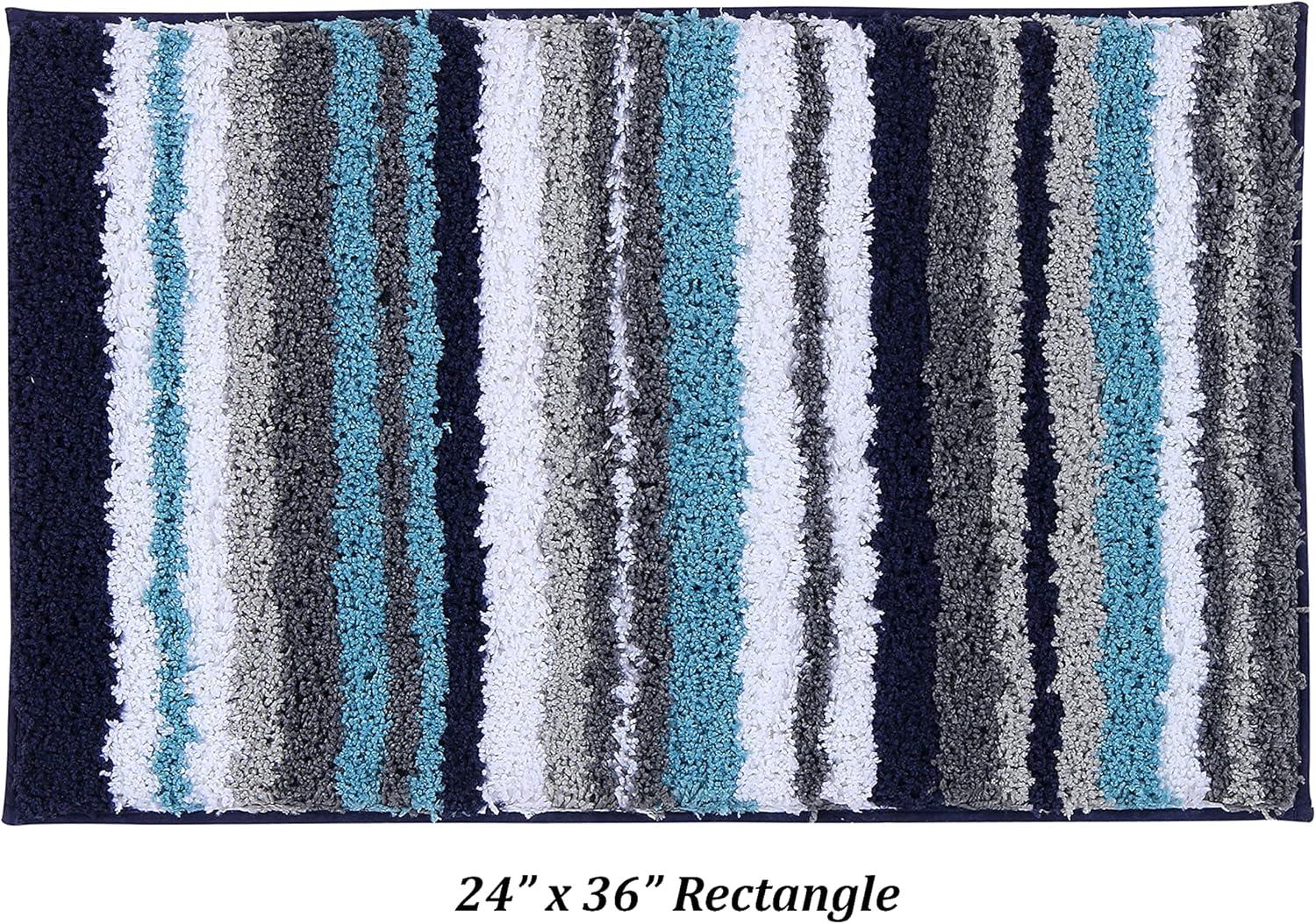 Better Trends Griffie 100% Polyester TPR Backing Tufted Bath Rug 24" x 36" Rectangle - Blue