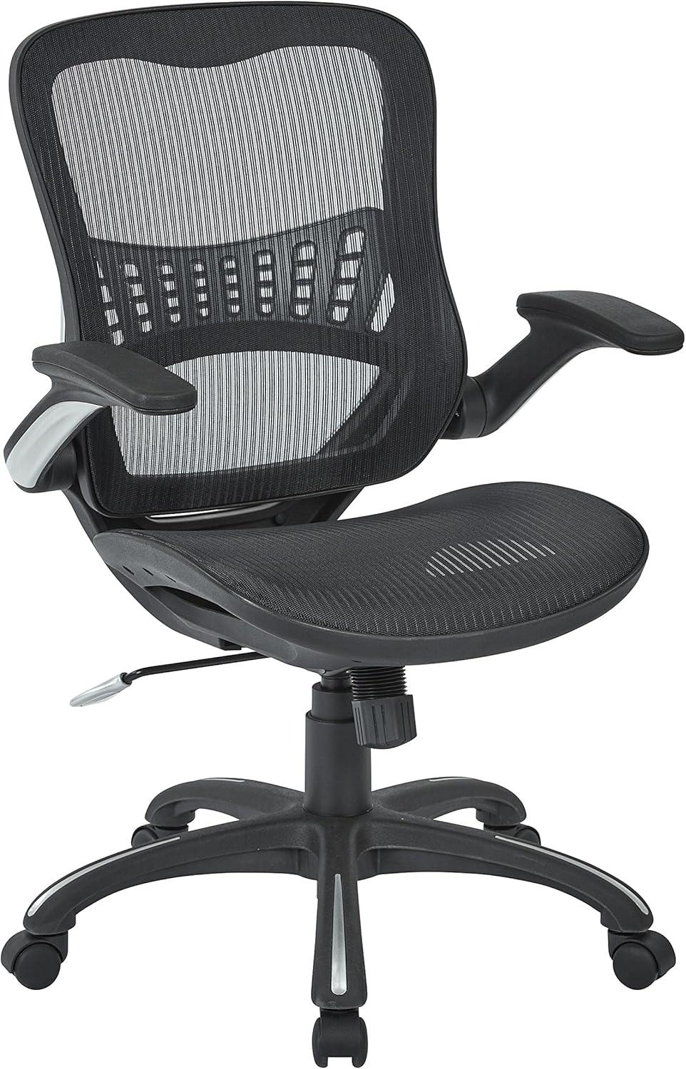 Mesh Black Fabric Seat and Back Managers Chair by Office Star