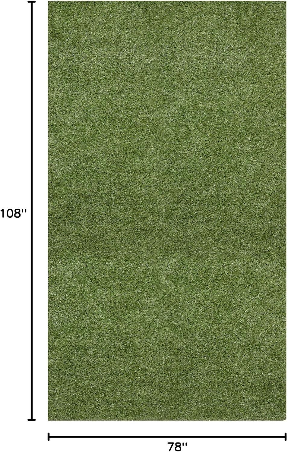 Sweet Home Stores Waterproof 7x9 Indoor/Outdoor Artificial Grass Rug for Patio Pet Deck, 6'6" x 9', Green