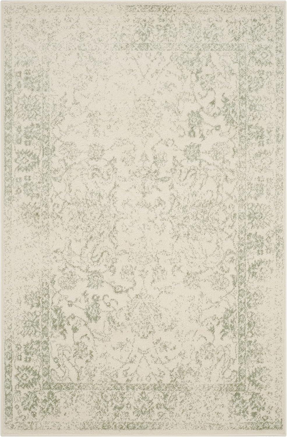 Adirondack ADR109 Machine Made Indoor Area Rug - Ivory/Sage - 4'x6' - Safavieh