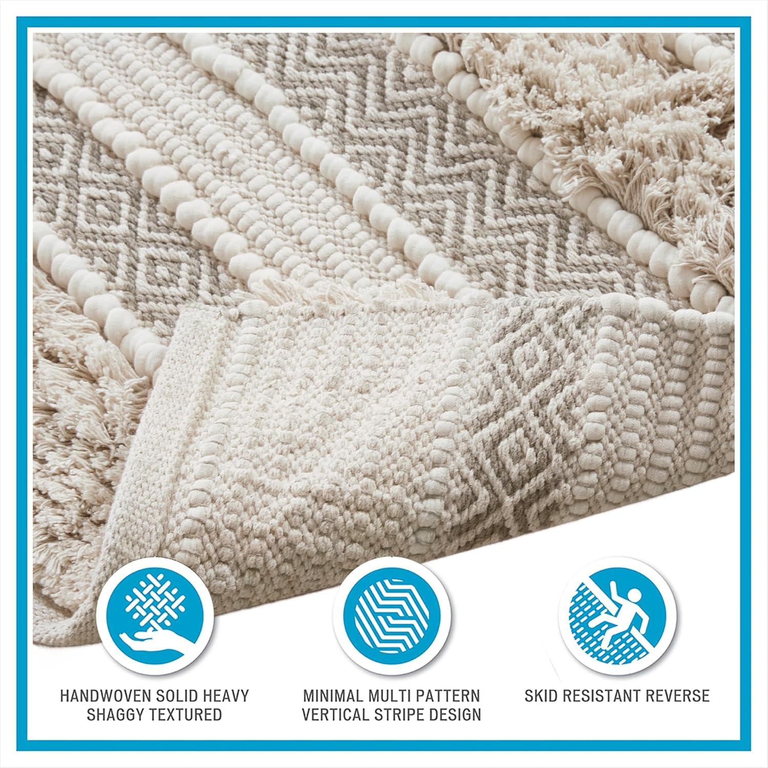 INK+IVY Asher Cotton Blend Bath Rug with Non-Slip Backing