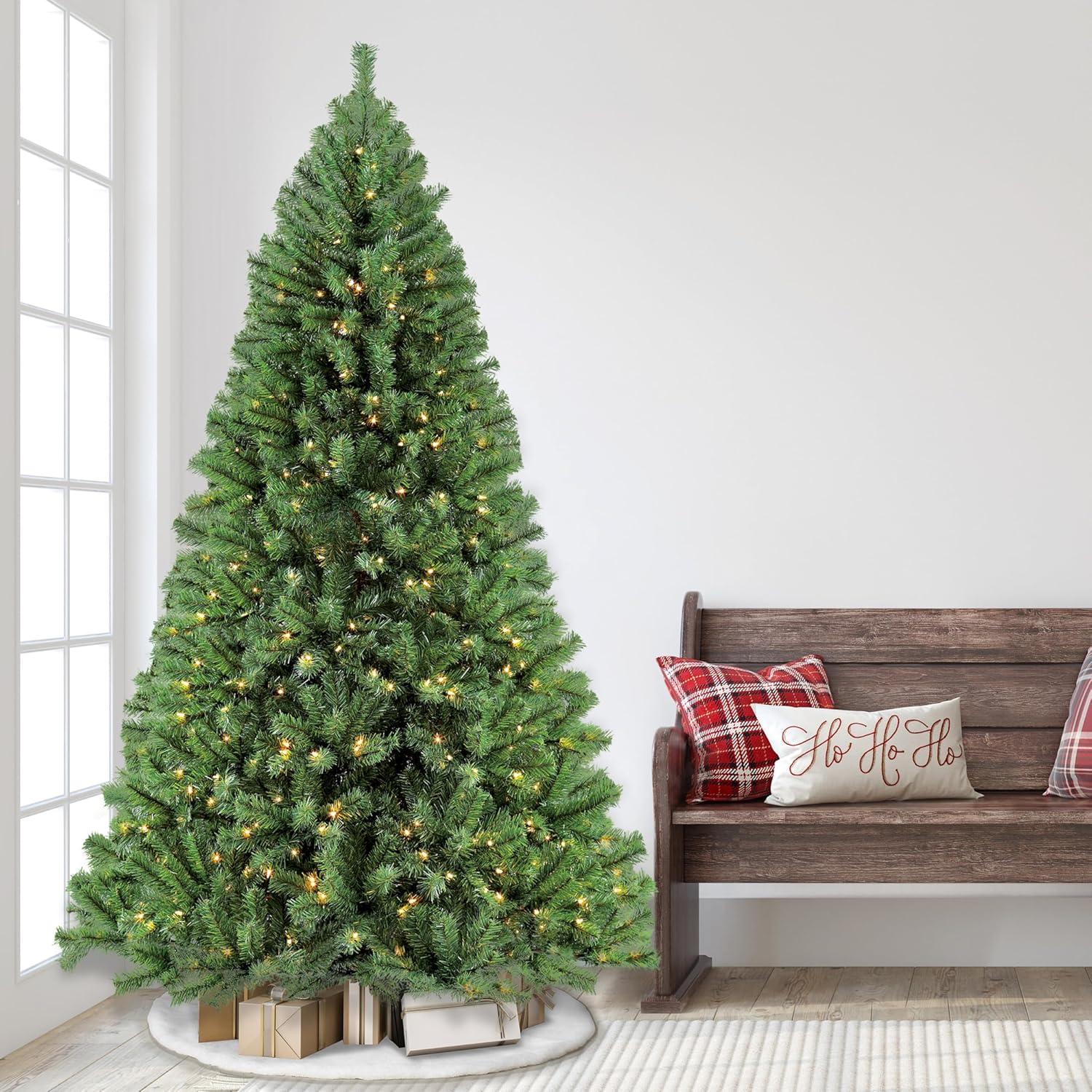 Puleo International 7.5' Pre-Lit Northern Fir Artificial Christmas Tree with 500 Clear UL Listed Lights