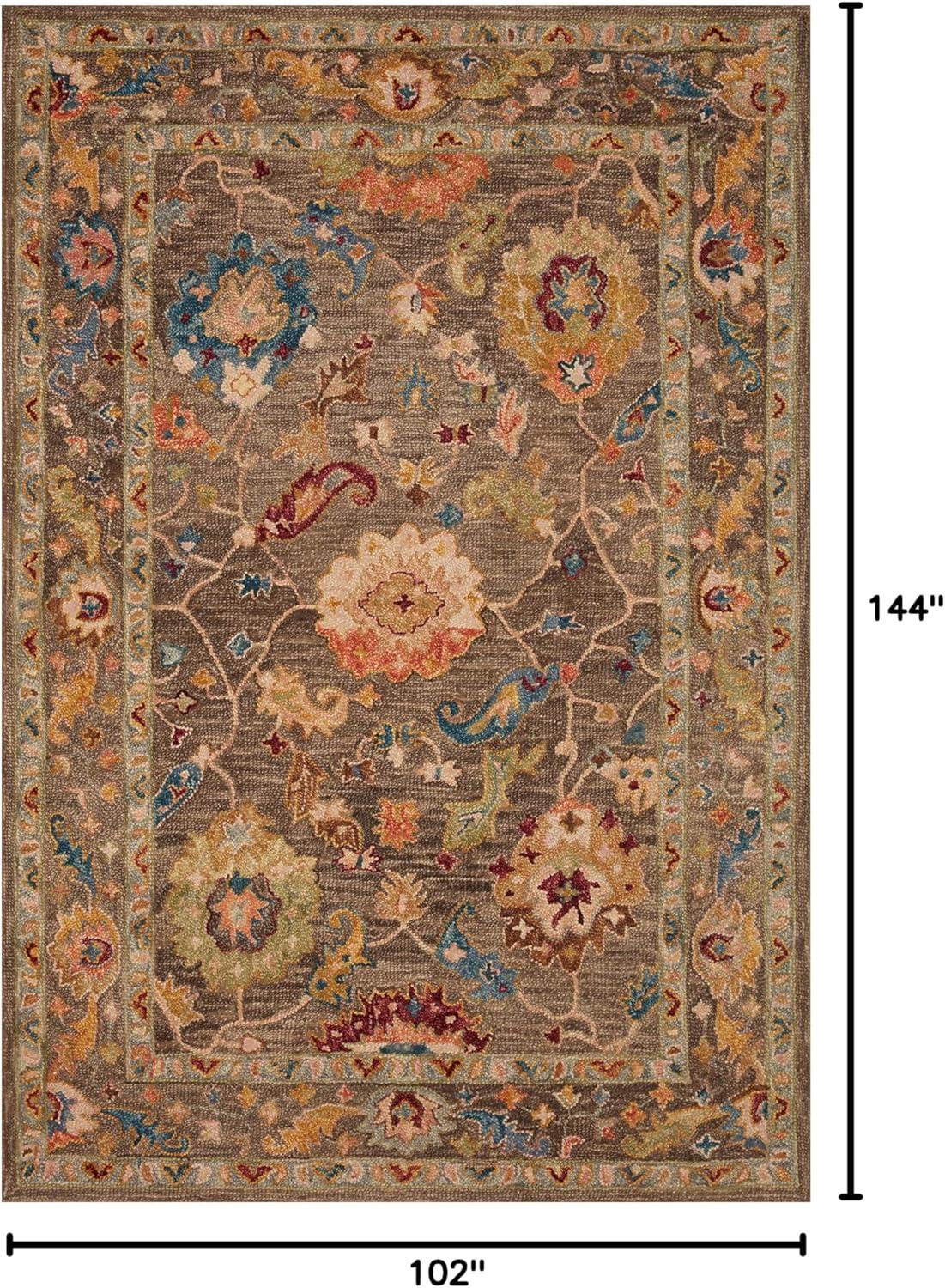 Norge Oriental Hand Hooked Wool Charcoal Area Rug