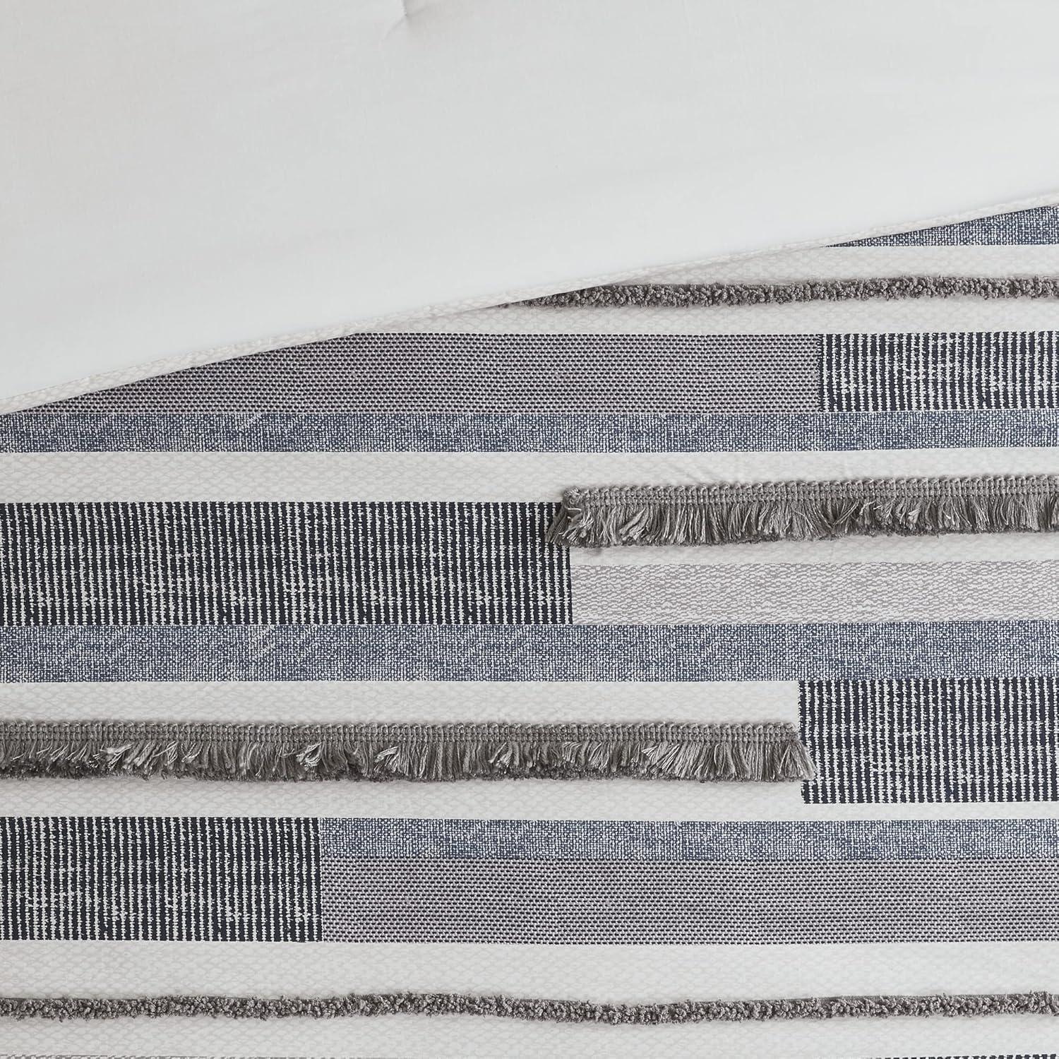 INK+IVY Serena Navy/Gray Standard Cotton 3 Piece Comforter Set