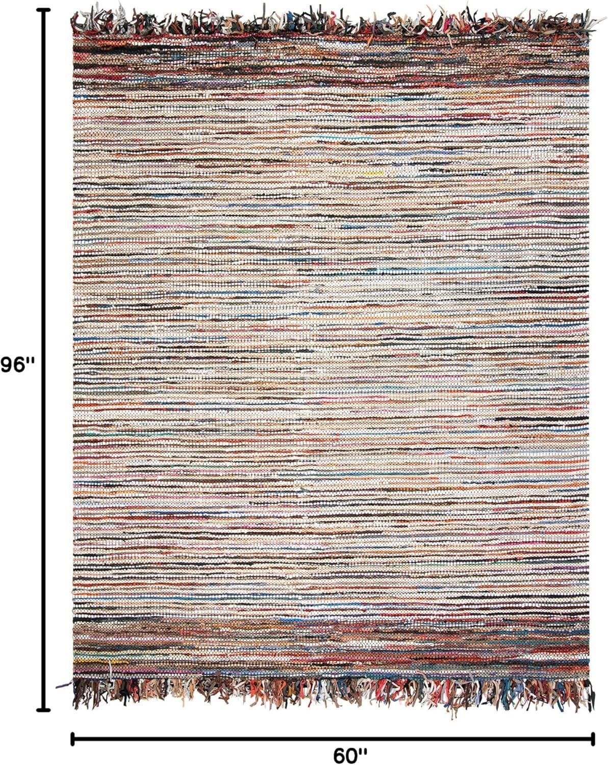 Vintage Leather VTL373 Hand Woven Indoor Area Rug - Multi - 5'x8' - Safavieh.