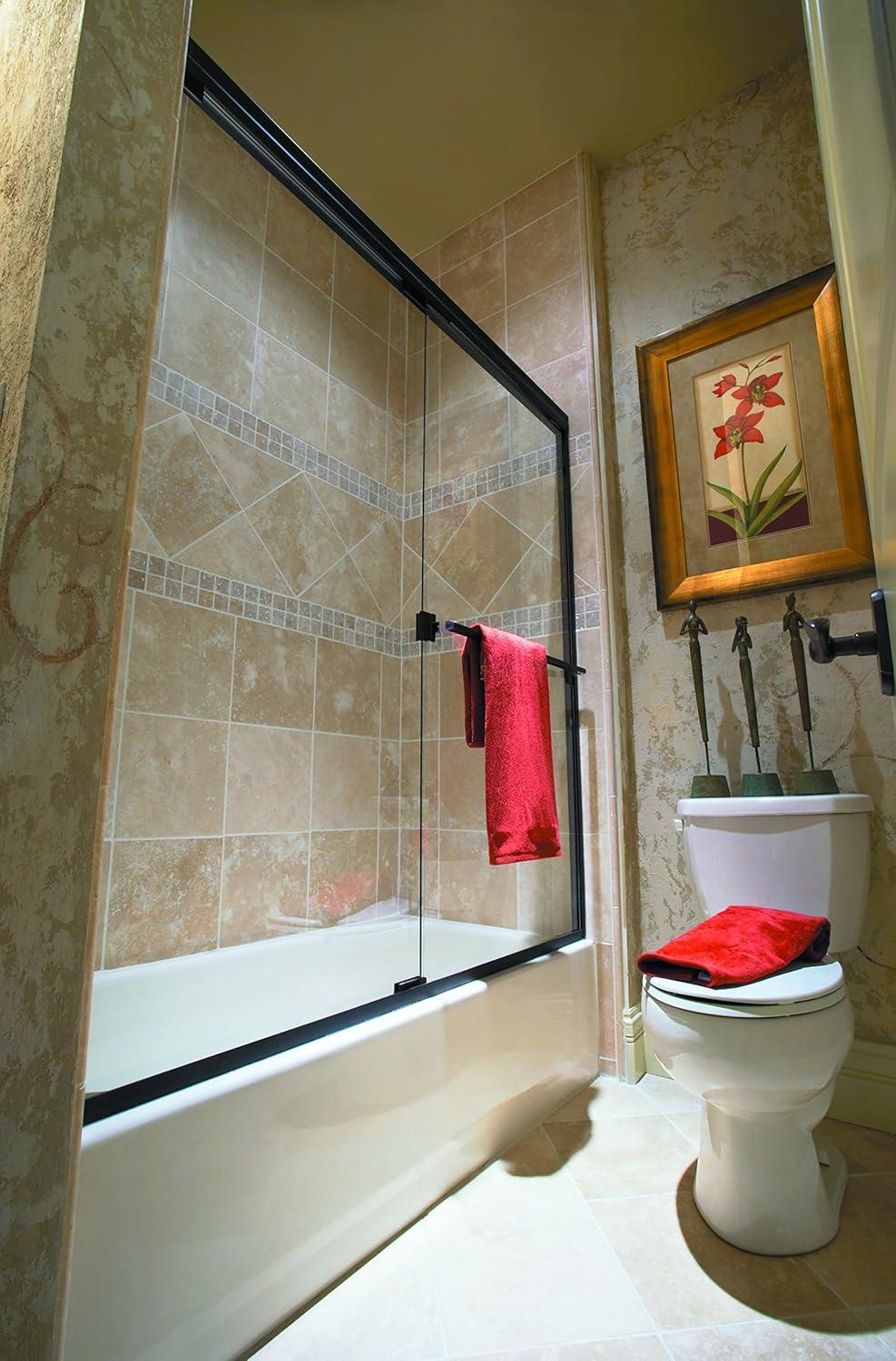 Classic 56" W x 57" H Bypass Frameless Tub Door