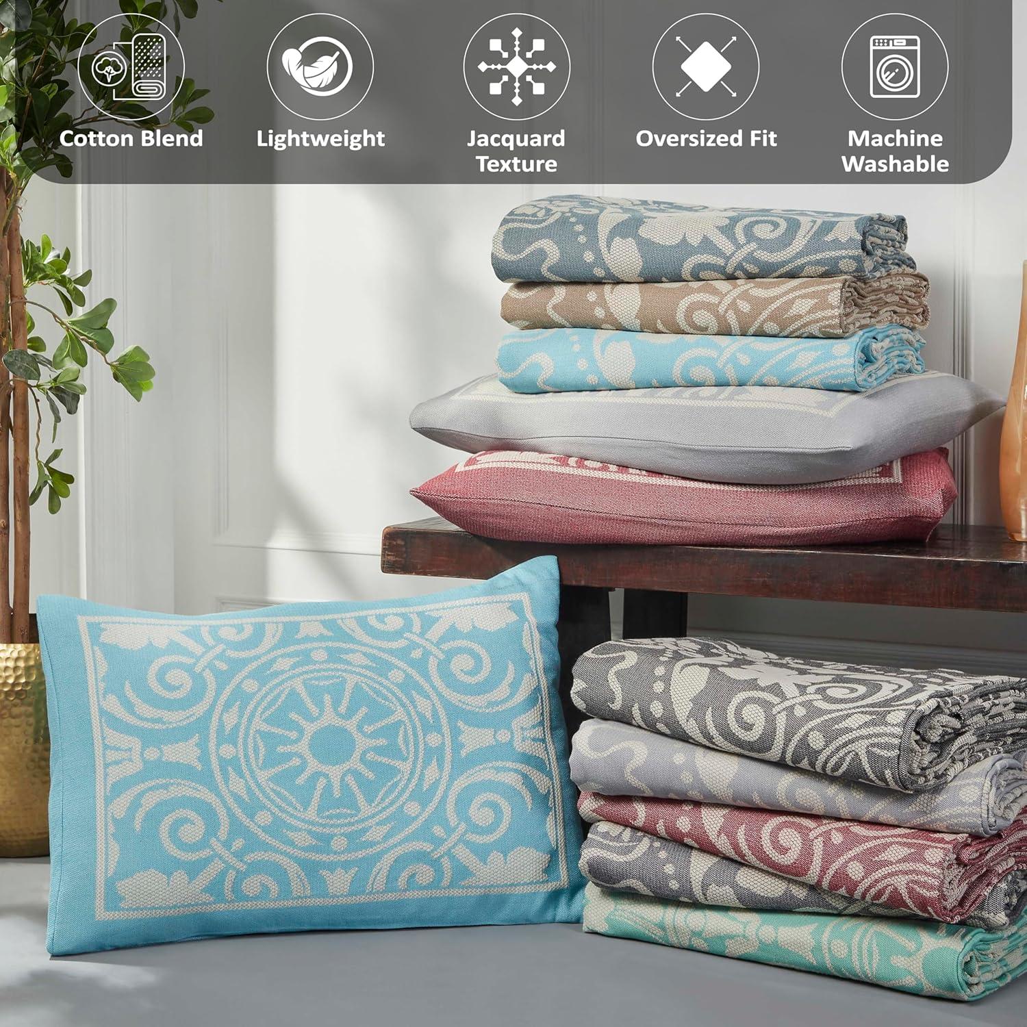 Superior Bedspread Set, Twin, Slate Blue, 2 Piece