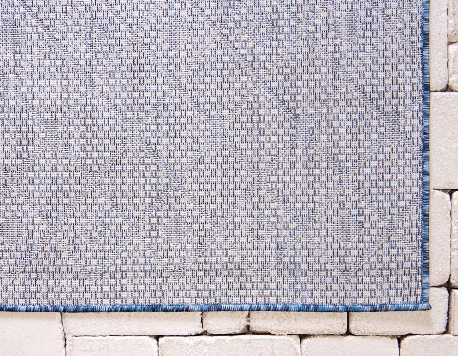Unique Loom 7' 0 x 7' 0 Octagon Indoor/Outdoor Trellis Blue Area Rug
