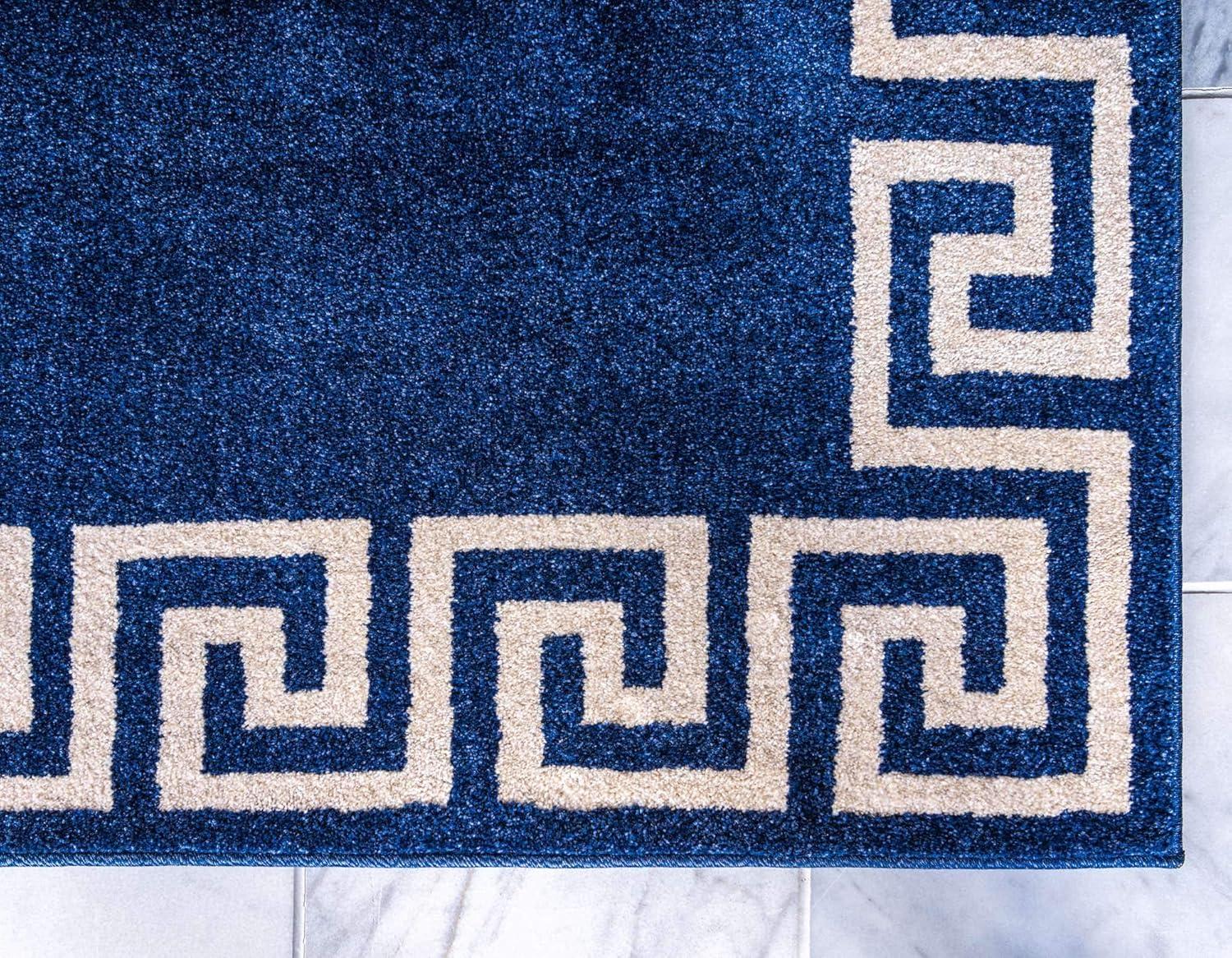 Unique Loom Geometric Modern Area Rugs, Blue