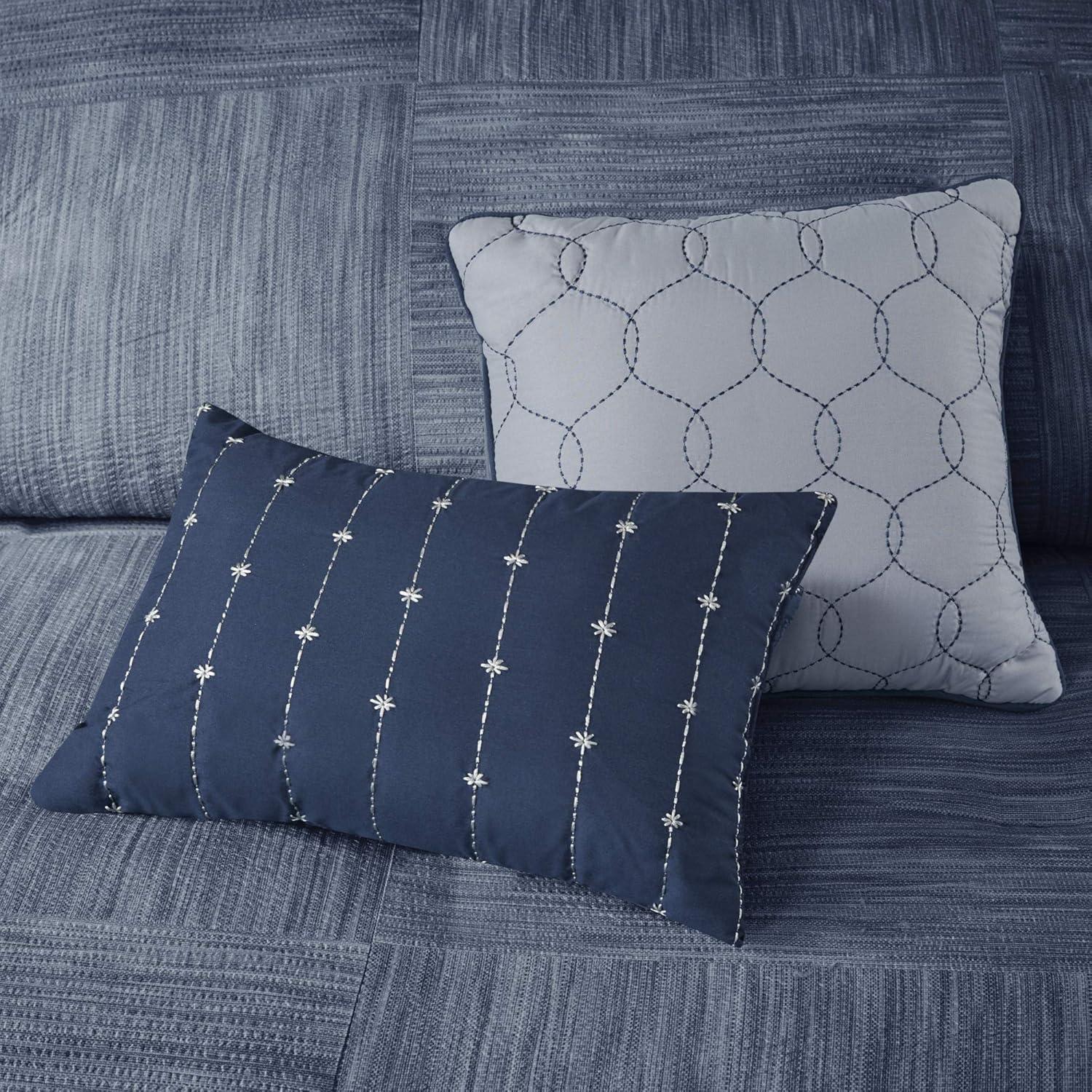 Madison Park Walter 7 Piece Printed Weave Seersucker Comforter Set