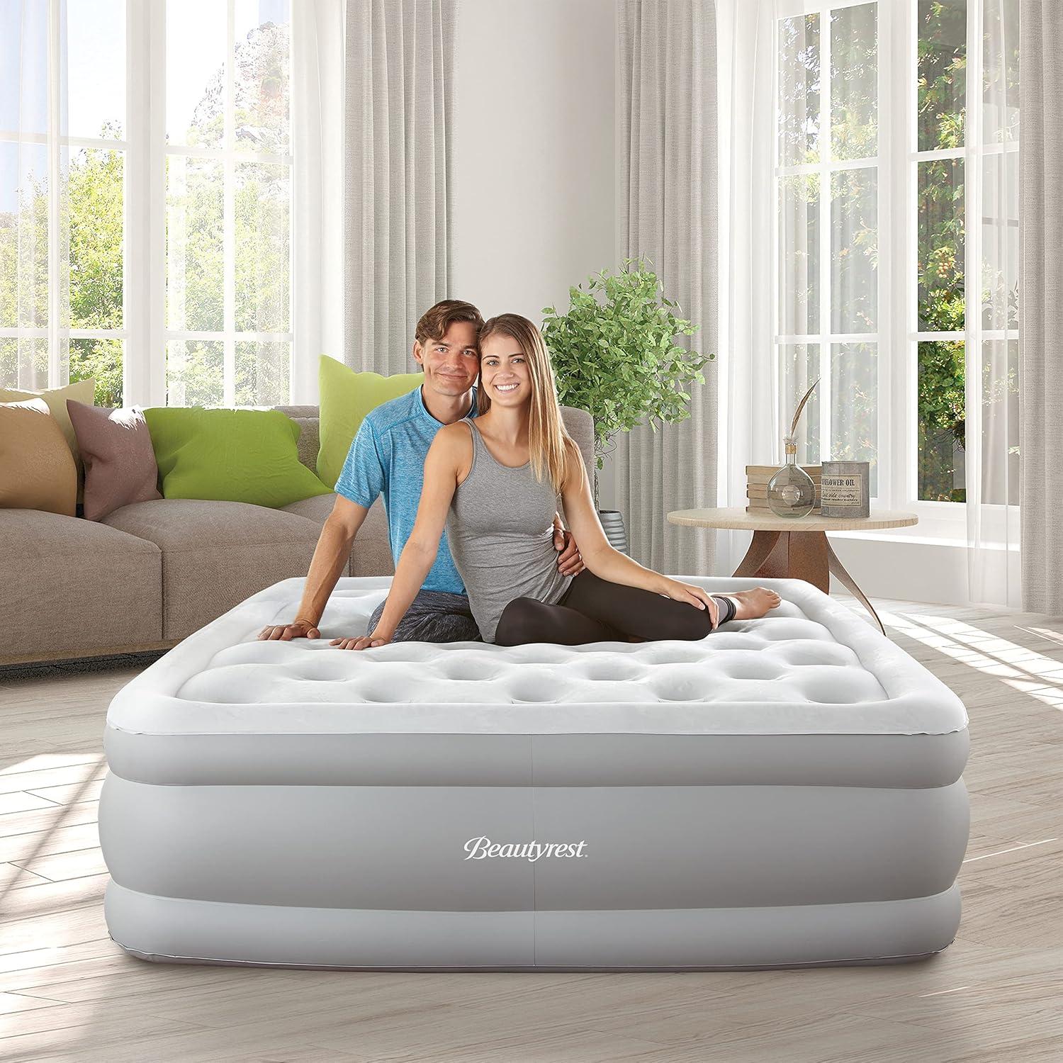 Beautyrest Queen Size Gray Raised Air Bed with Pump