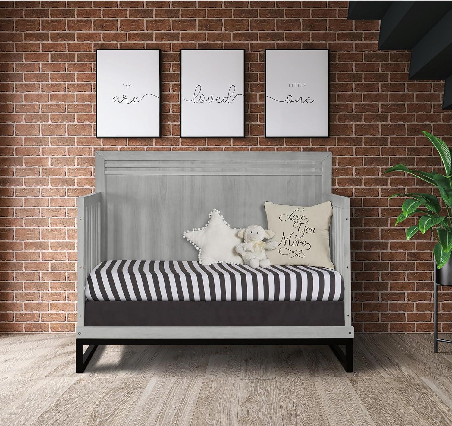 Imperial Grey Hardwood Convertible Crib for Newborns and Toddlers