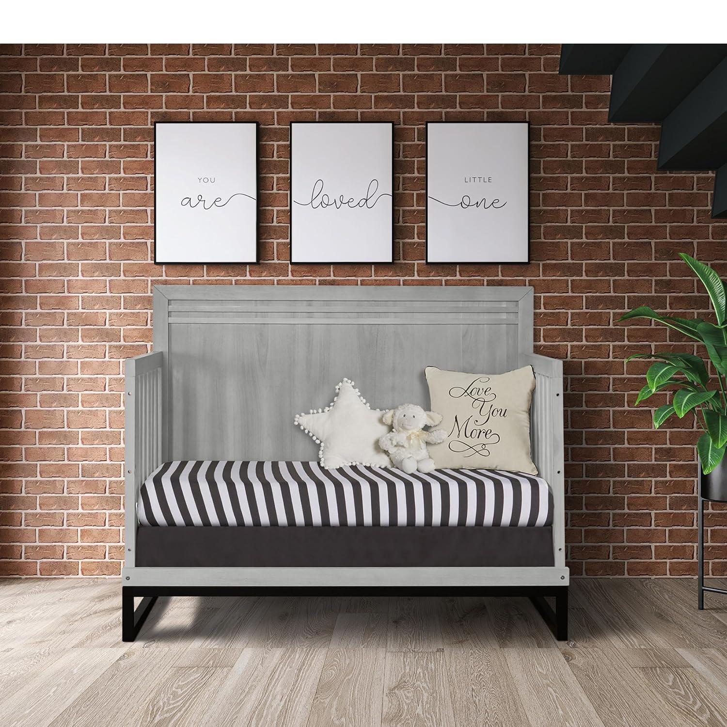 Imperial Grey Hardwood Convertible Crib for Newborns and Toddlers