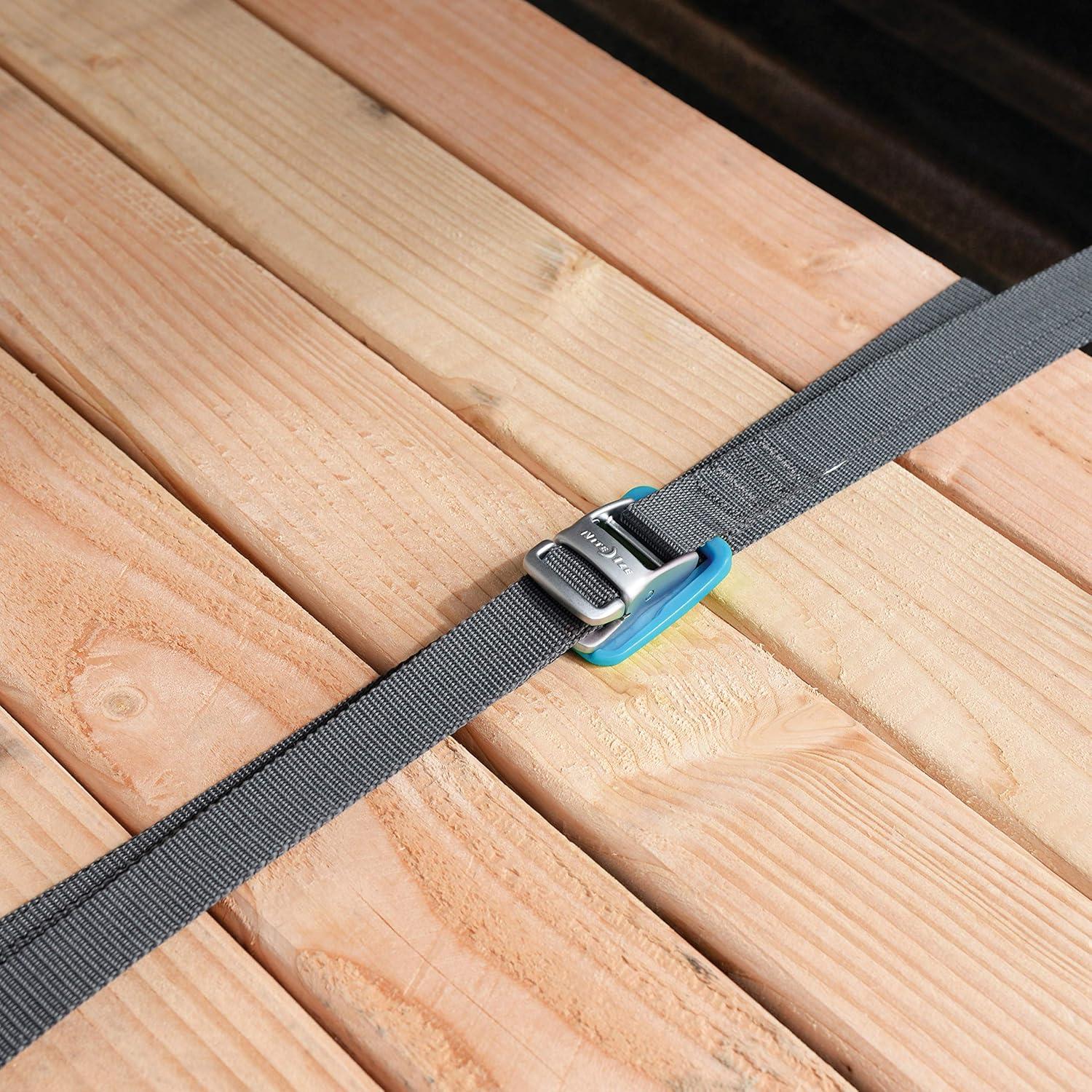 Nite Ize CamJam Tie Down Strap - Tie Down Ratchet Straps - Straps for Trucks & Cars - Tie Downs for Luggage, Camping Gear & Other Loads - Moving Supplies - 6 ft Strap, Blue (Pack of 1)