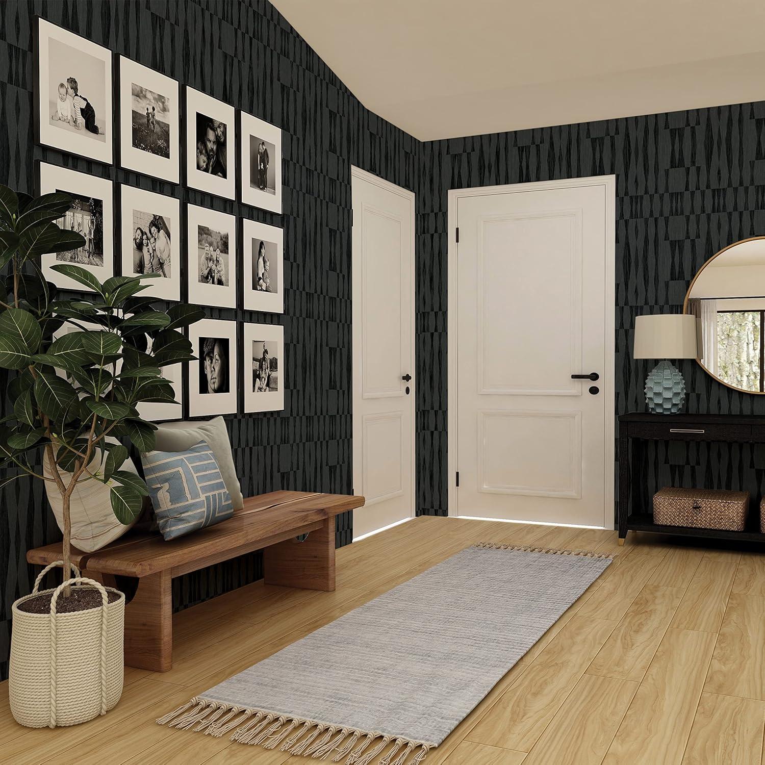 Mirin Peel + Stick Wallpaper - Textured Carbon