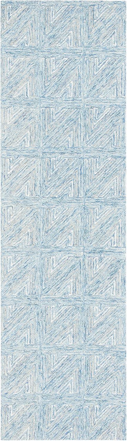 Abstract ABT653 Hand Tufted Runner Rug - Blue/Beige - 2'3"x8' - Safavieh.