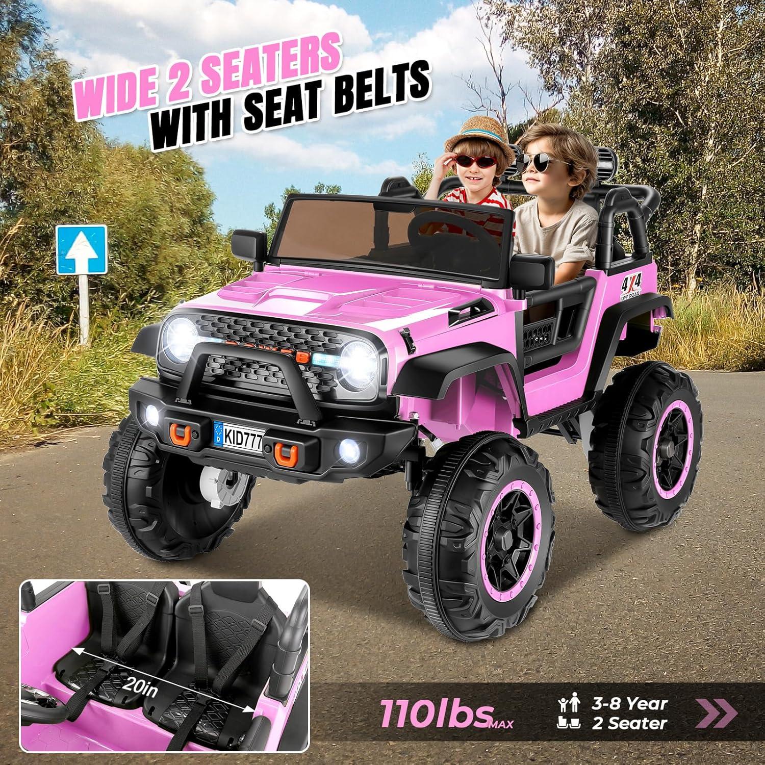 24V Pink 2-Seater Kids Ride-On SUV with Remote Control