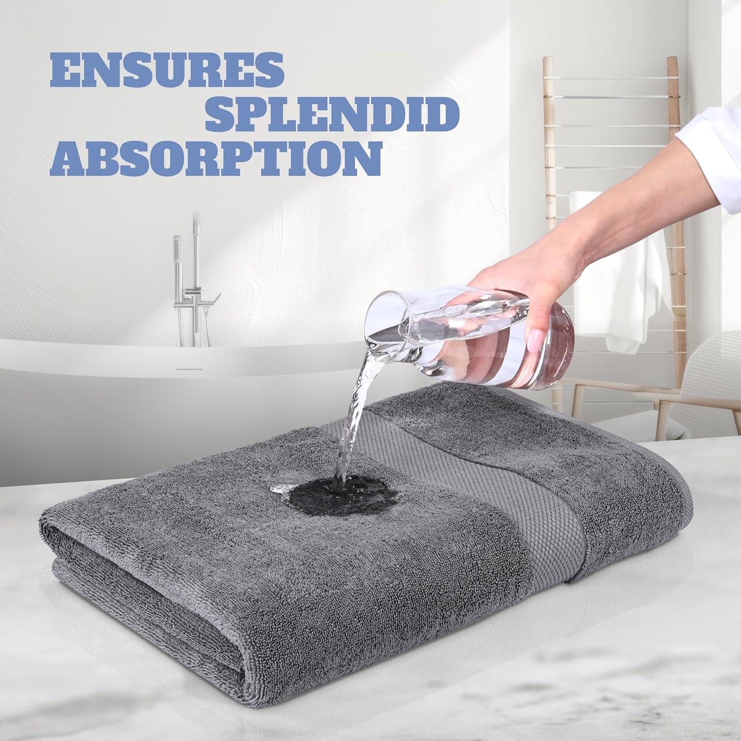 White Classic Juego de Toallas de Baño Pequeñas, Paquete de 6 Toallas de Gimnasio de 22 x 44, Toallas de Baño Finas y Ligeras 100% Algodón para Piscina, Spa, Salón, Juego de 6 Pzas para Uso Doméstico y Profesional, Gris