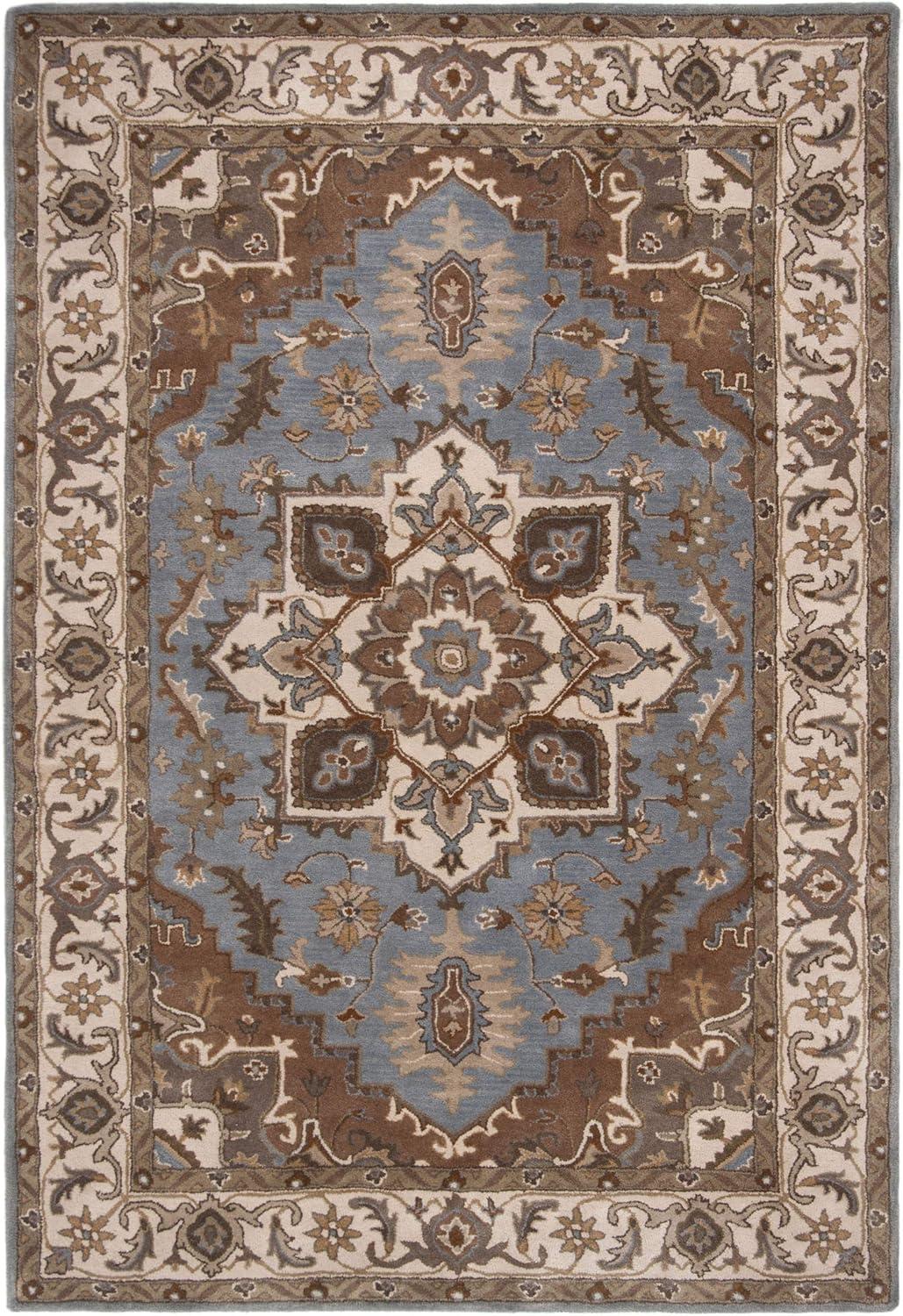 Royalty ROY700 Hand Tufted Indoor Accent Rug - 4'x6' - Light Blue/Beige - Safavieh
