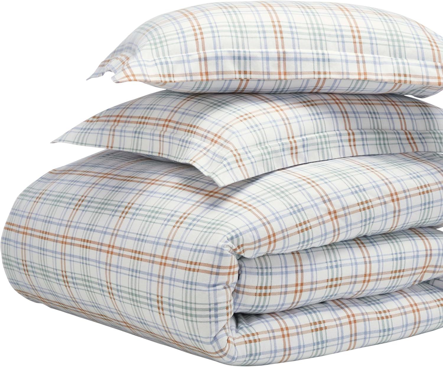 Superior Plaid Flannel Cotton Classic Modern Farmhouse Duvet Cover Set