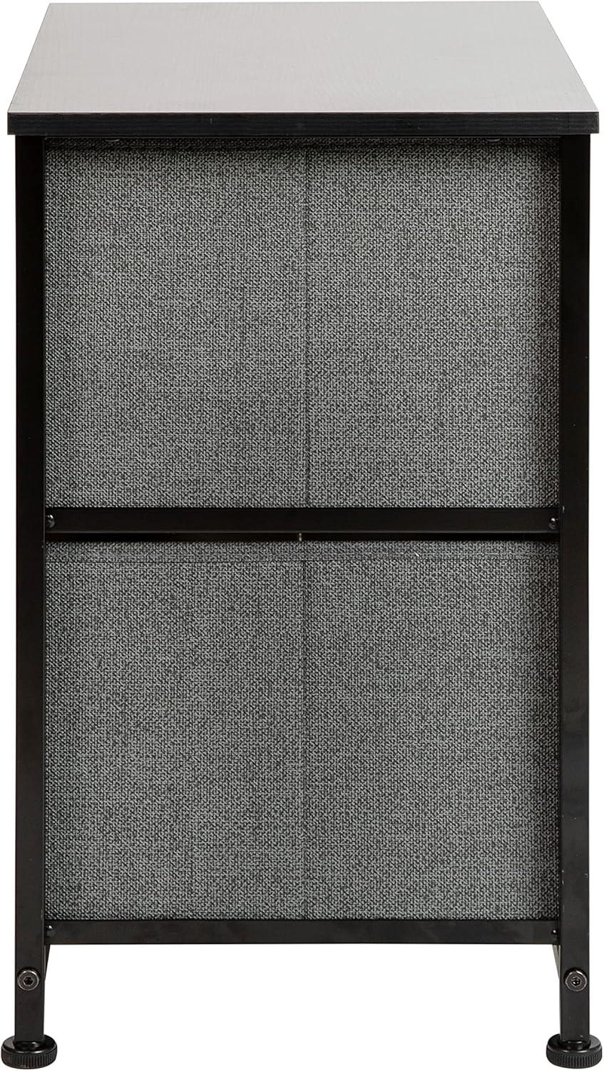 Malone 2 Drawer Storage Stand with Wood Top & Fabric Pull Drawers