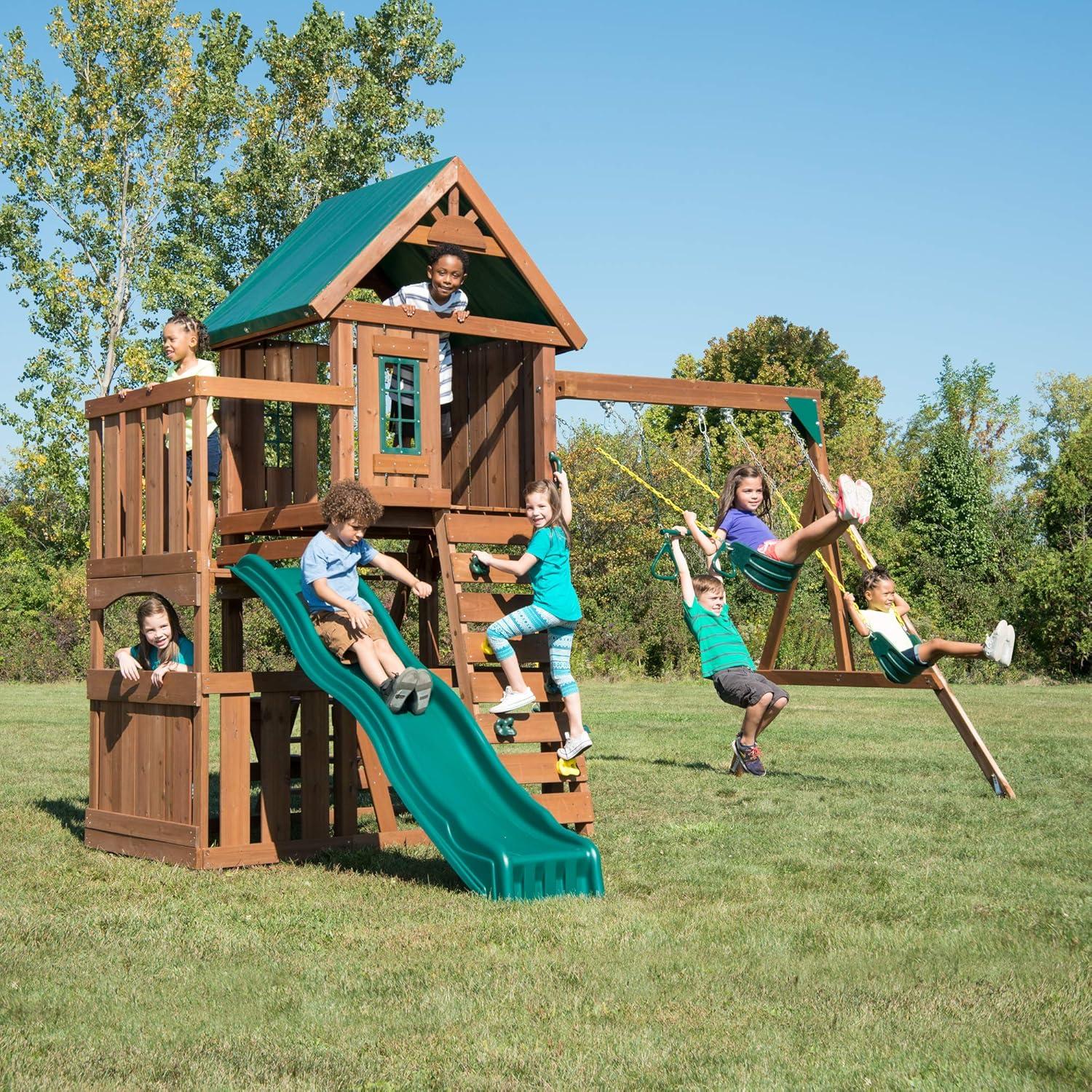 Elkhorn Wooden Play Swing Set