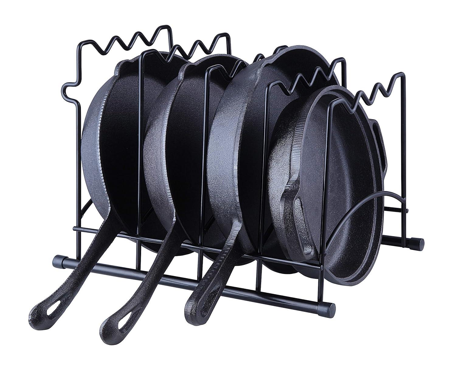 Prep & Savour Heavy-Duty Kitchenware Pan Divider, Pot Lid, and Pot, Pan Organizer Rack Holder