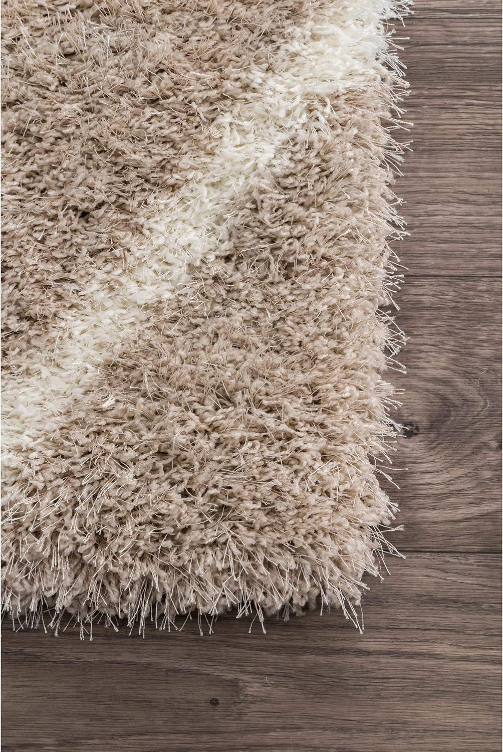 4'x6' Machine Made Diamond Shag Area Rug Ash- nuLOOM: Modern Trellis Design, High Pile, Stain-Resistant, Indoor Use