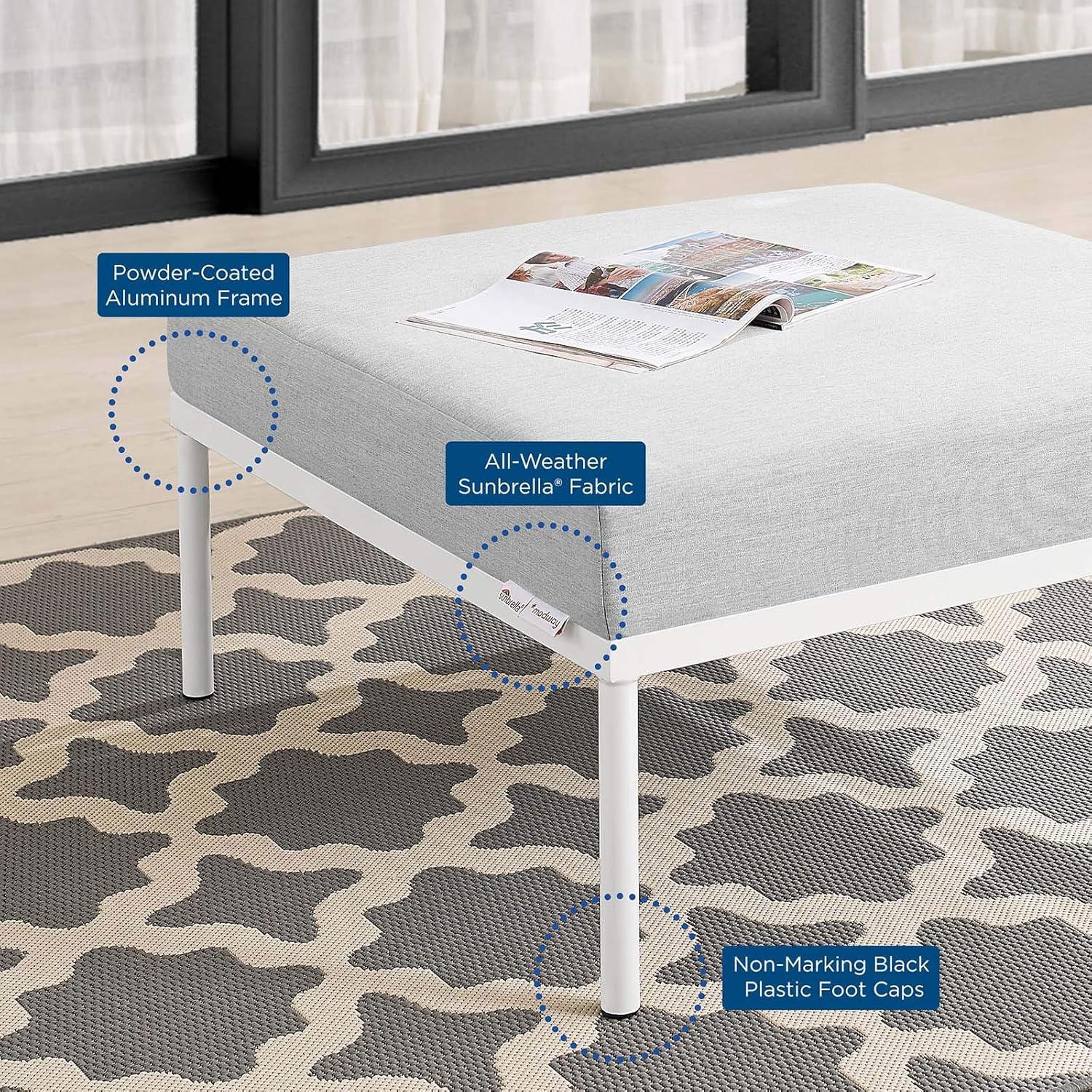 Harmony Sunbrella Outdoor Patio Aluminum Ottoman by Modway