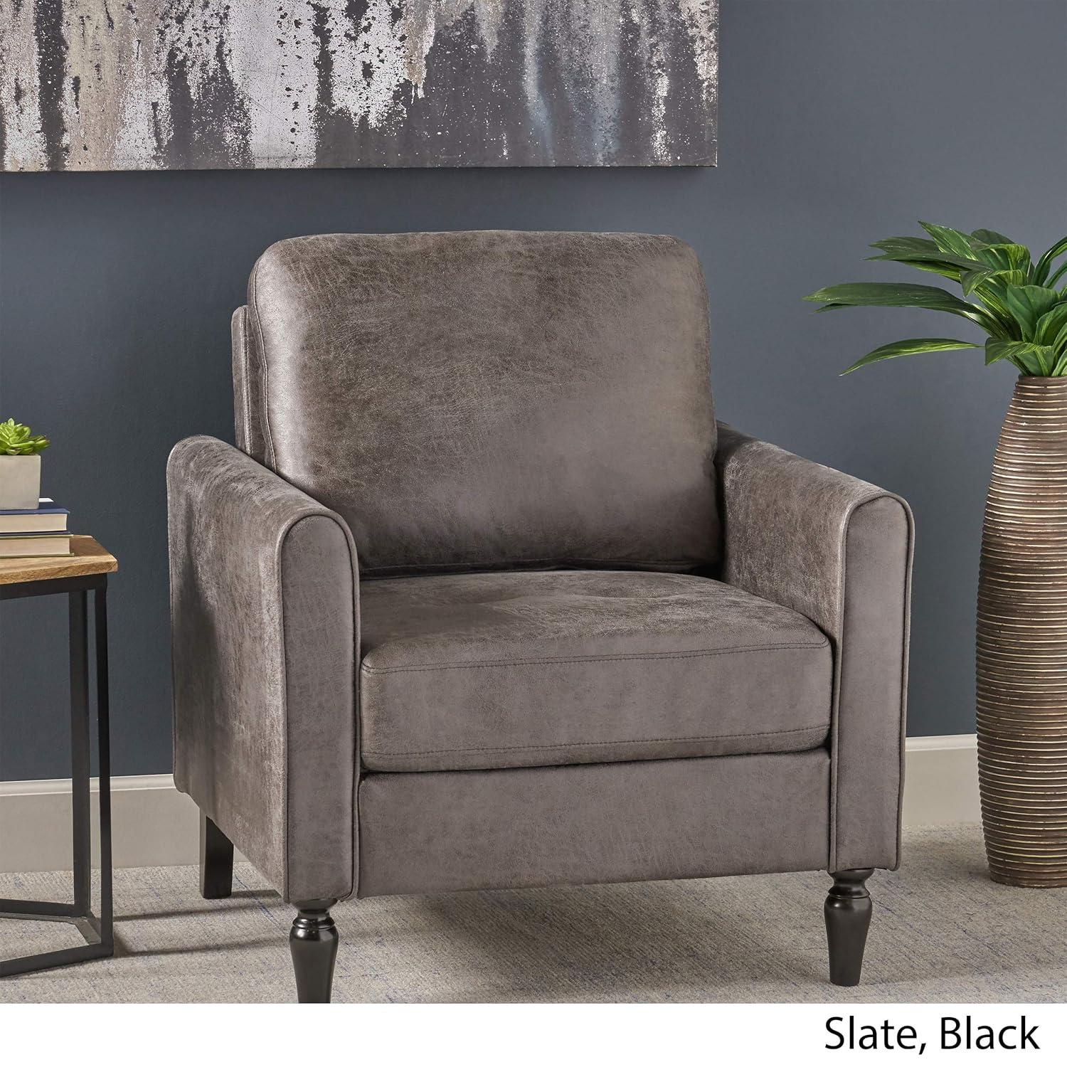 Blithewood Contemporary Club Chair Slate - Christopher Knight Home: Upholstered Accent, Polyester Fabric, Hardwood Frame