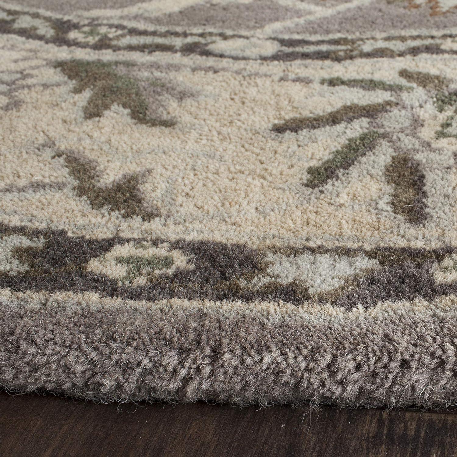 Heritage HG863 Hand Tufted Area Rug - Grey/Beige - 6' Round - Safavieh.