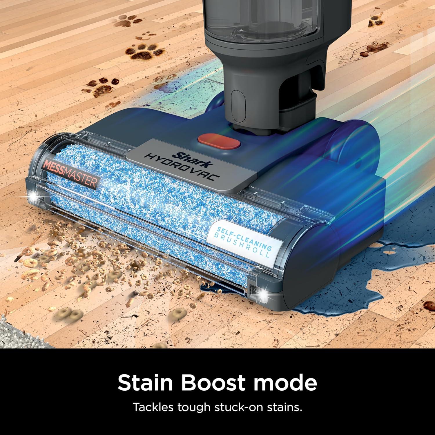 Shark HydroVac MessMaster Wet Dry Corded Vacuum Cleaner, 3-in-1 Multi-Surface Vacuum Mop & Self-Cleaning System, Lightweight, Powerful Suction, for Hard Floors & Area Rugs, Navy