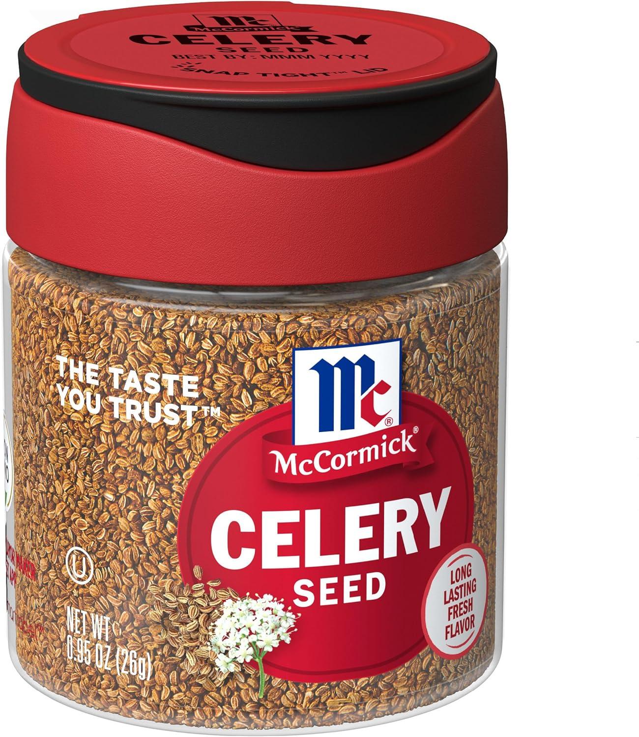 McCormick Non-GMO Kosher Whole Celery Seed, 0.95 oz Bottle