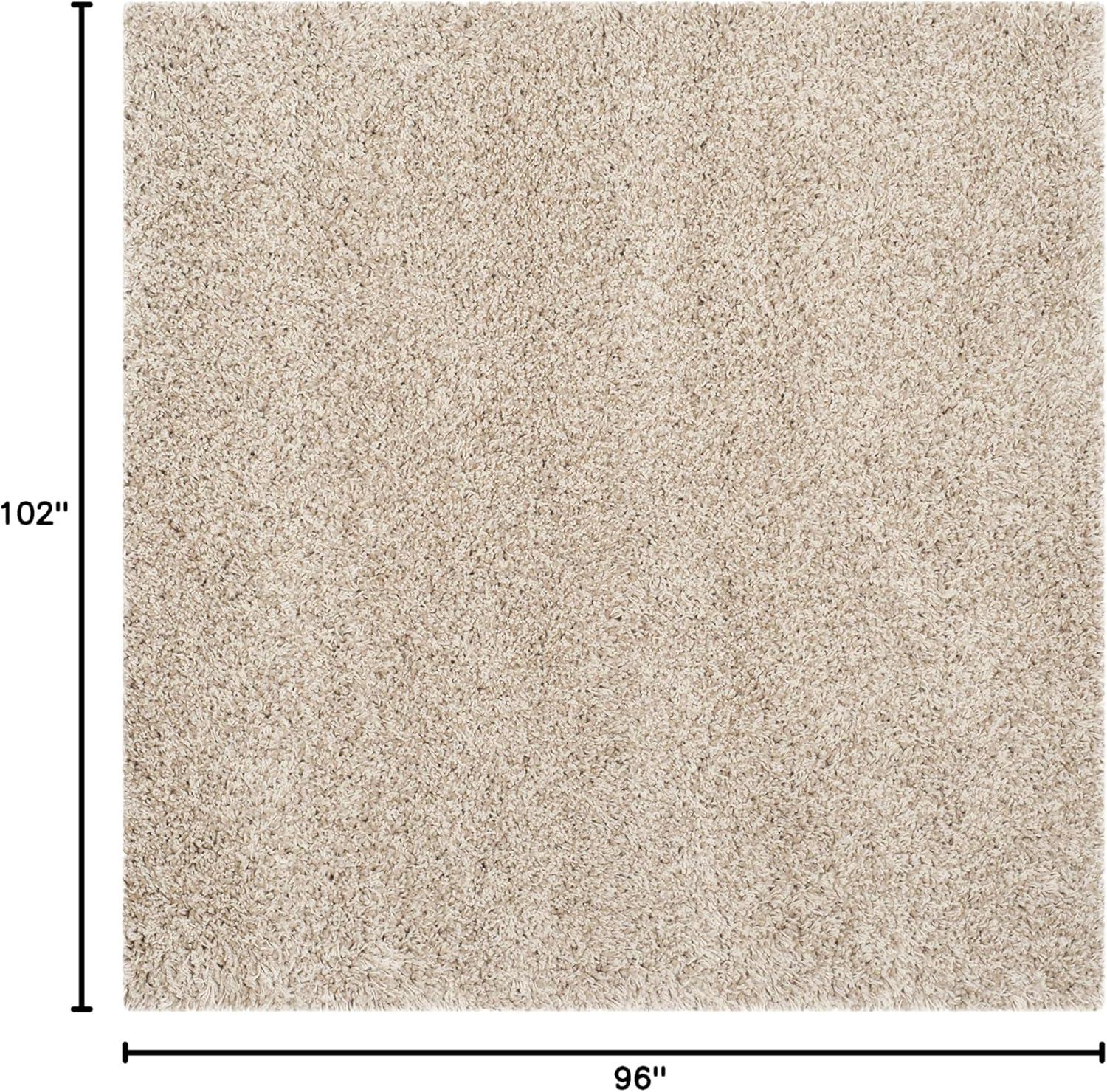 SAFAVIEH California Solid Plush Shag Area Rug, Dark Grey, 8'6" x 8'6" Square