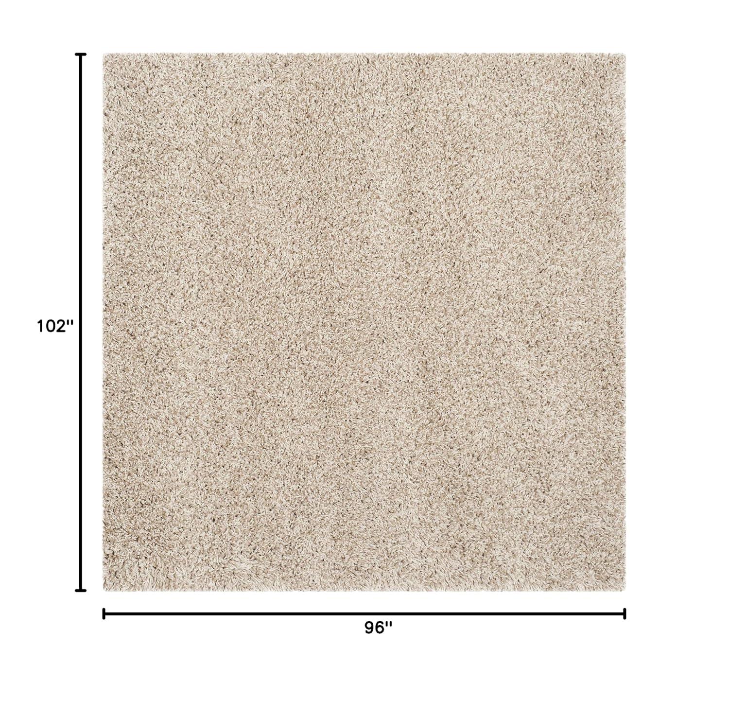 SAFAVIEH California Solid Plush Shag Area Rug, Dark Grey, 8'6" x 8'6" Square