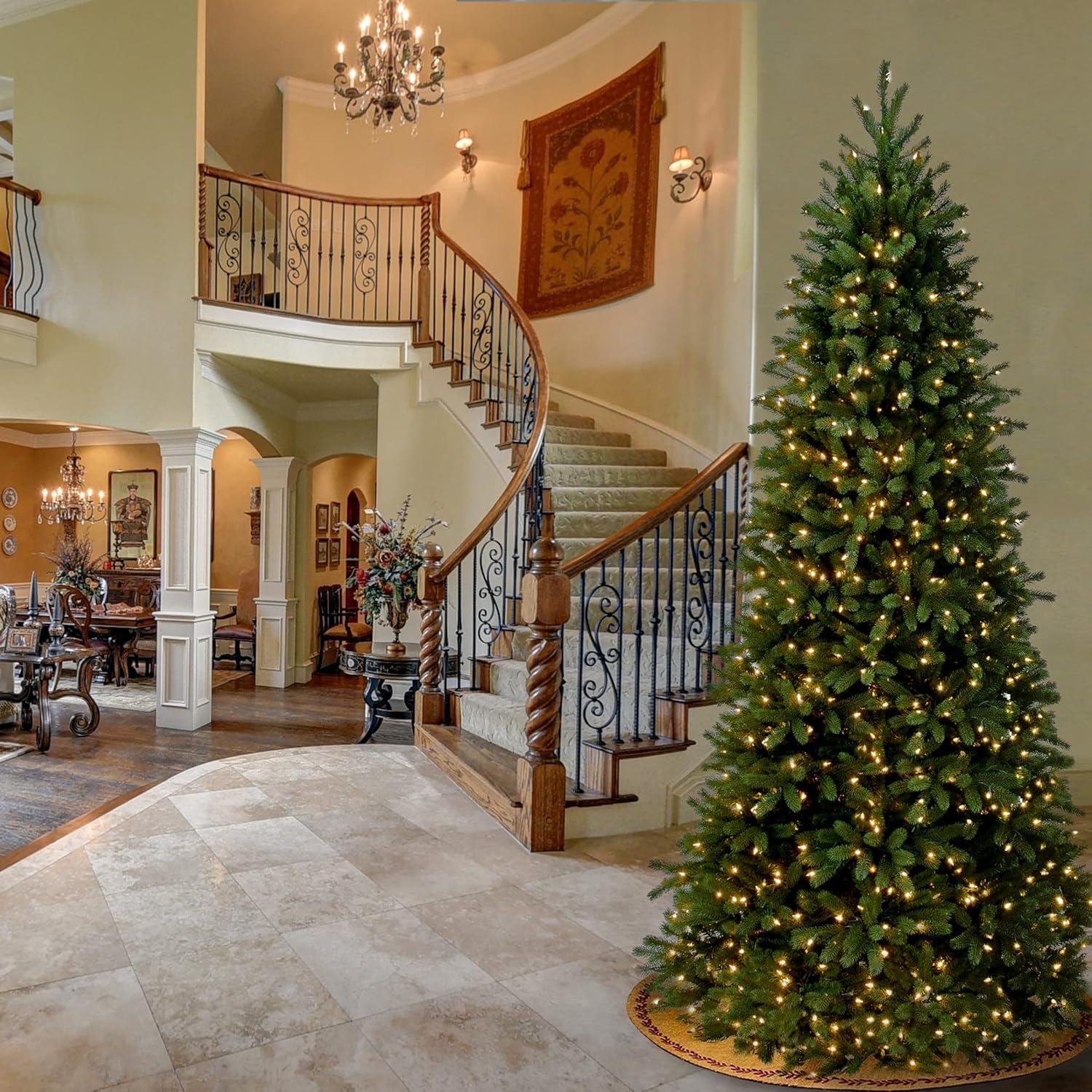 9' Prelit Slim Jersey Fraser Fir Artificial Christmas Tree Clear Lights - National Tree Company