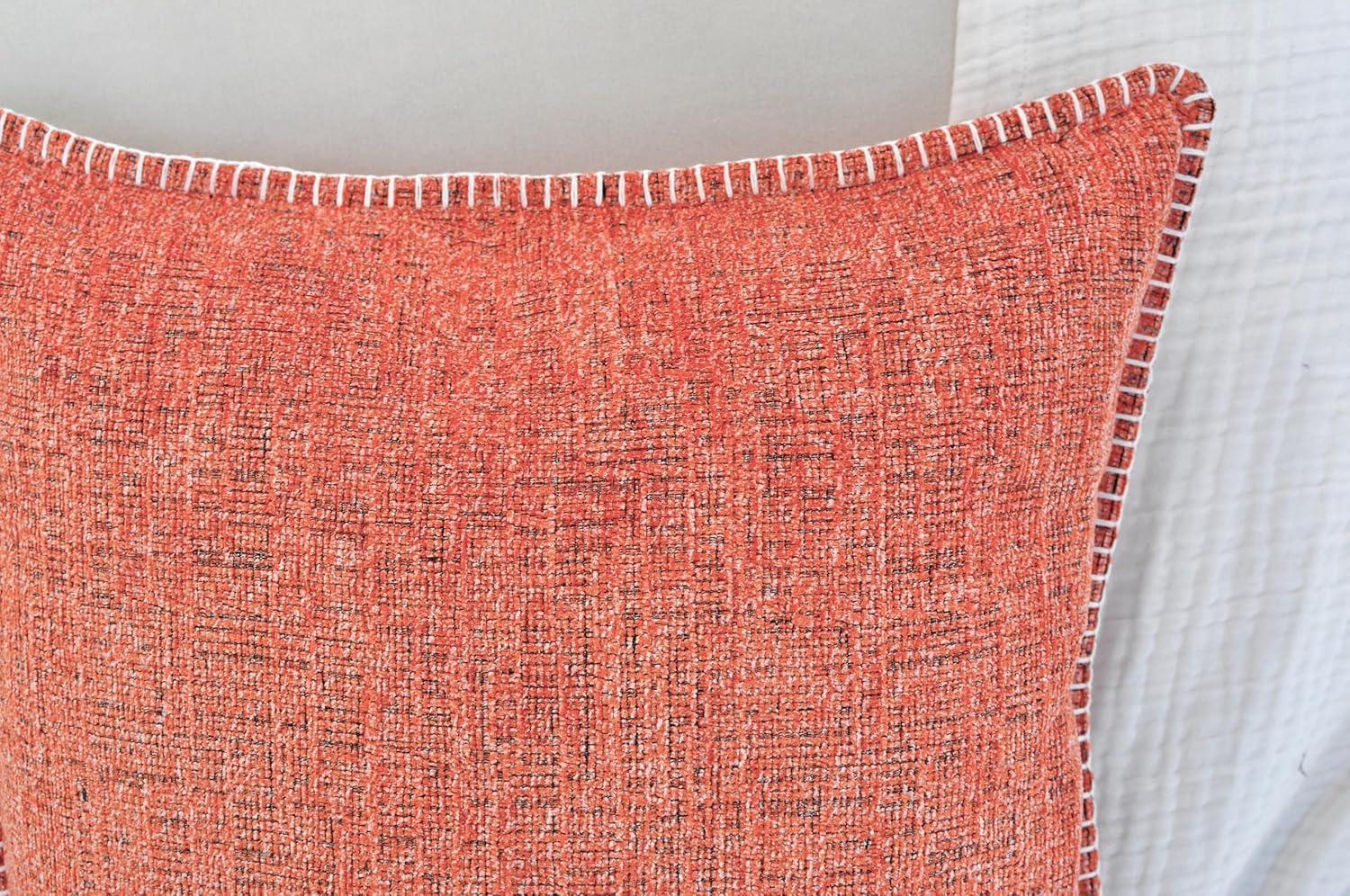 Oveesha Soft Textured Chenille Pillow Covers Set of 2 Cozy Cushion Covers