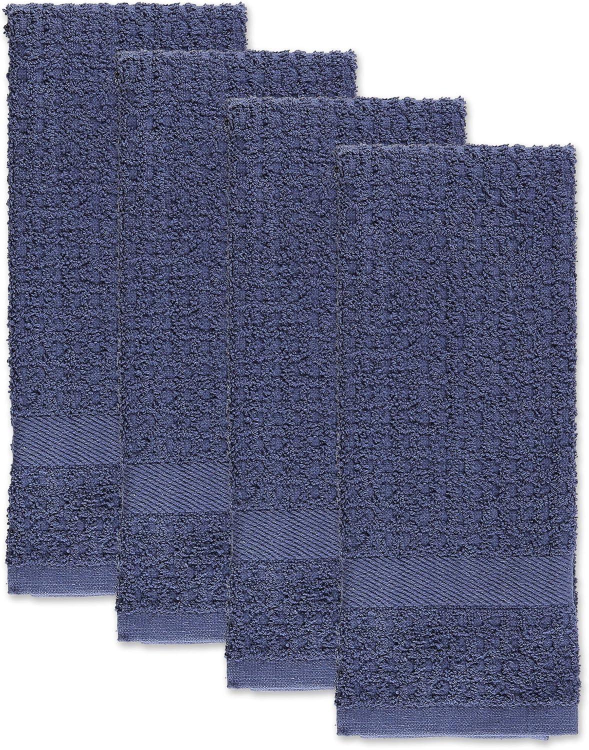 Solid French Blue Waffle Terry Dishtowel (Set of 4)