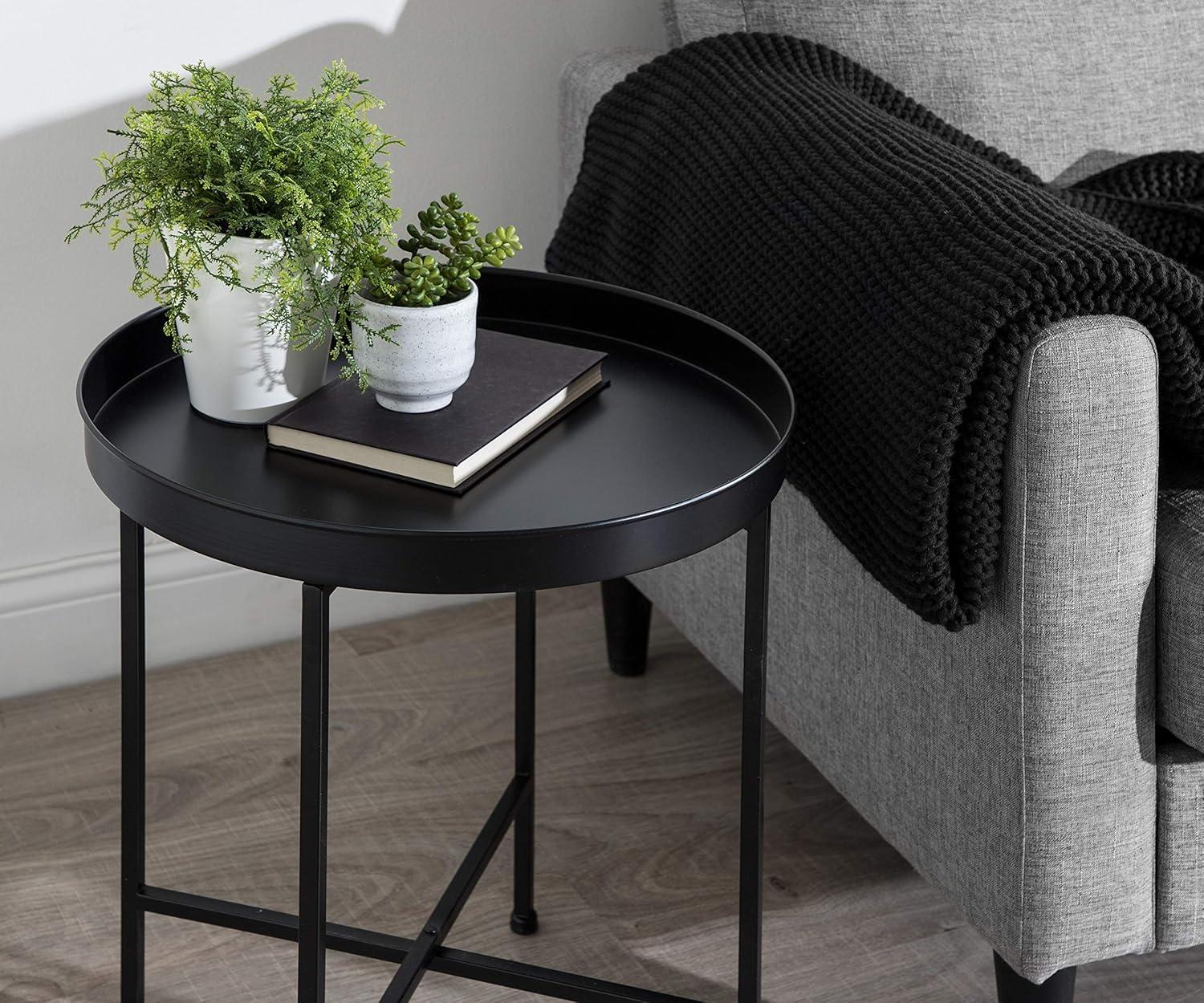 Kate and Laurel Celia Round Metal Side Table, 18.25x18.25x22, Silver