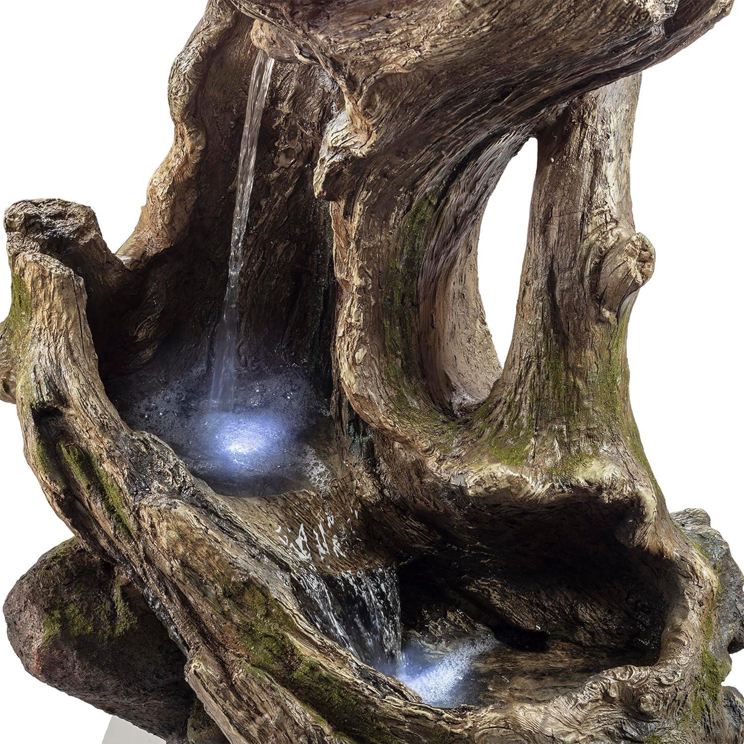 Alpine Corporation 41" Rainforest Waterfall Fountain, LED Lights