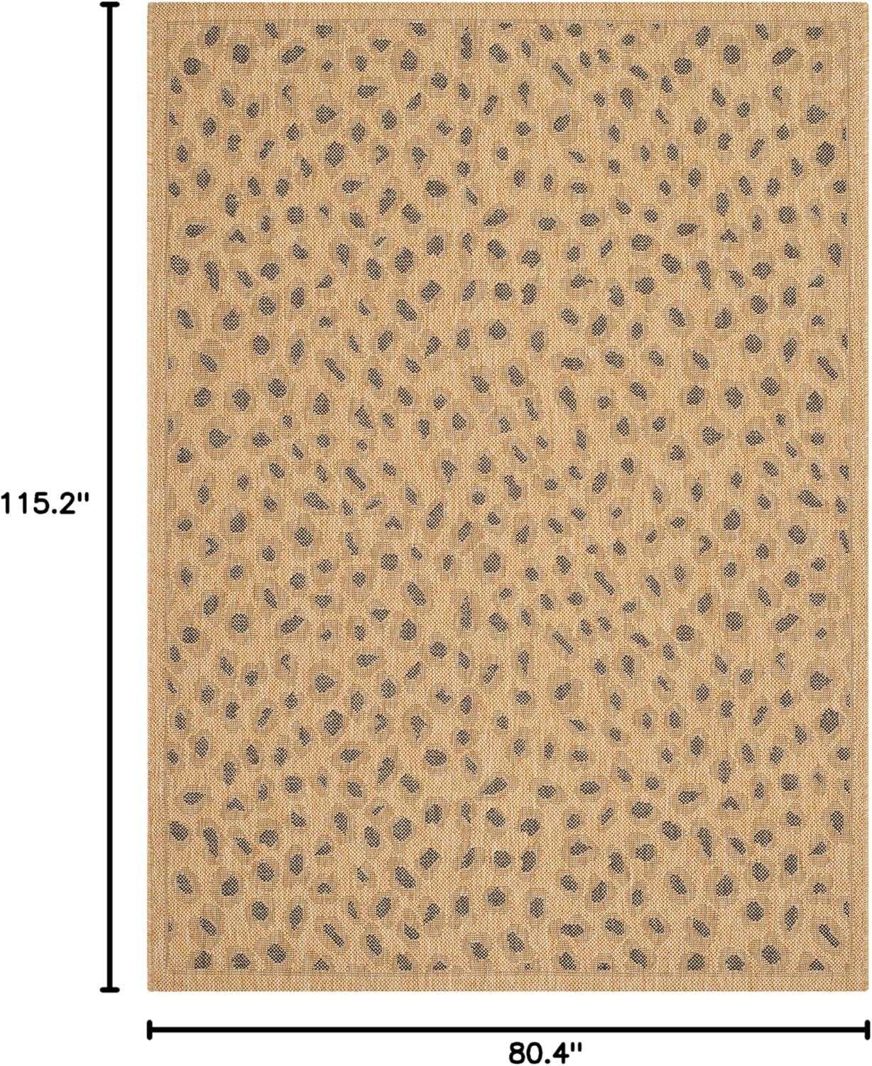 Natural and Black Synthetic Stain-Resistant Area Rug