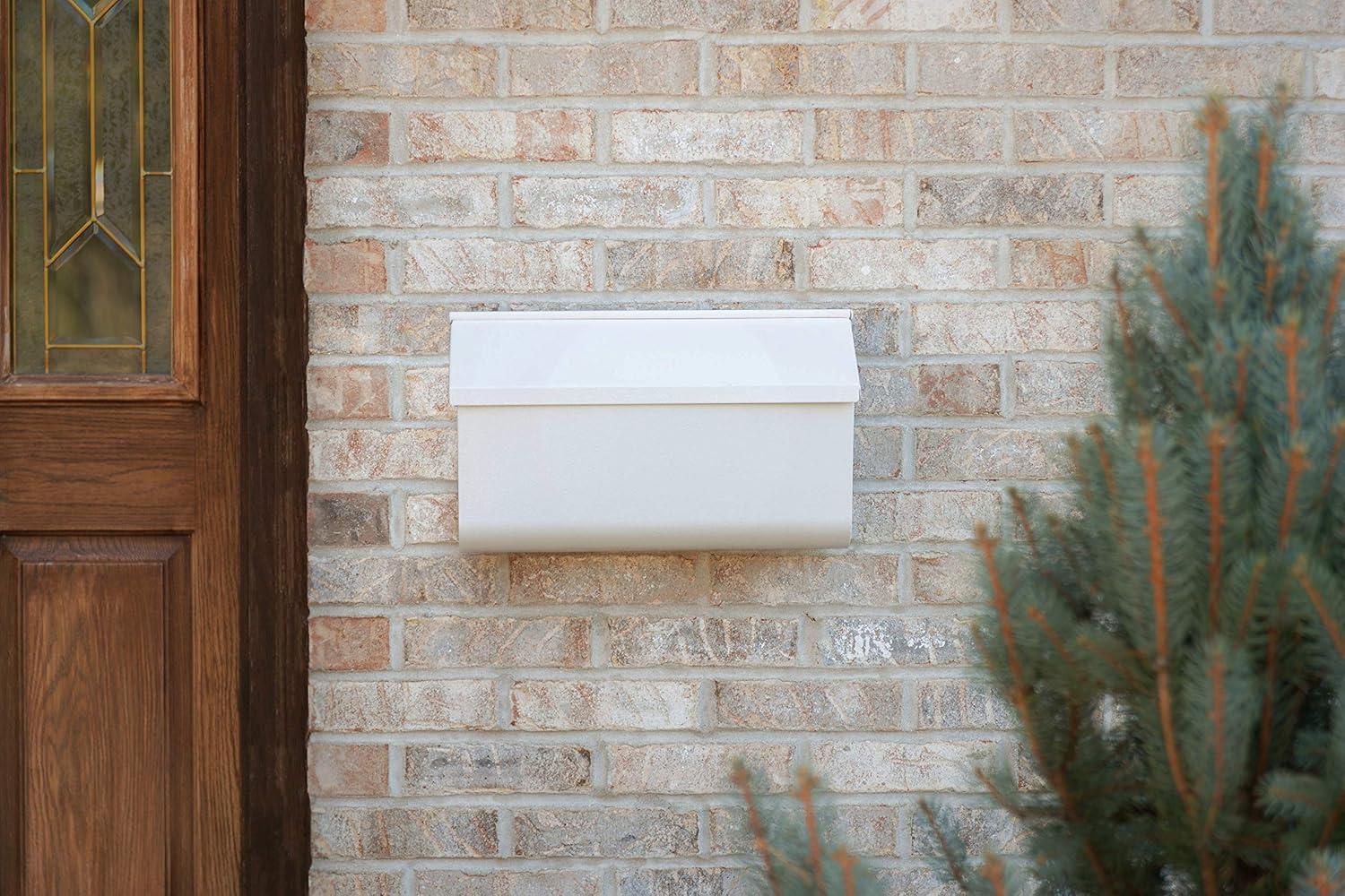 Architectural Mailboxes Woodlands Galvanized Steel, Medium, Wall-Mount Mailbox in White