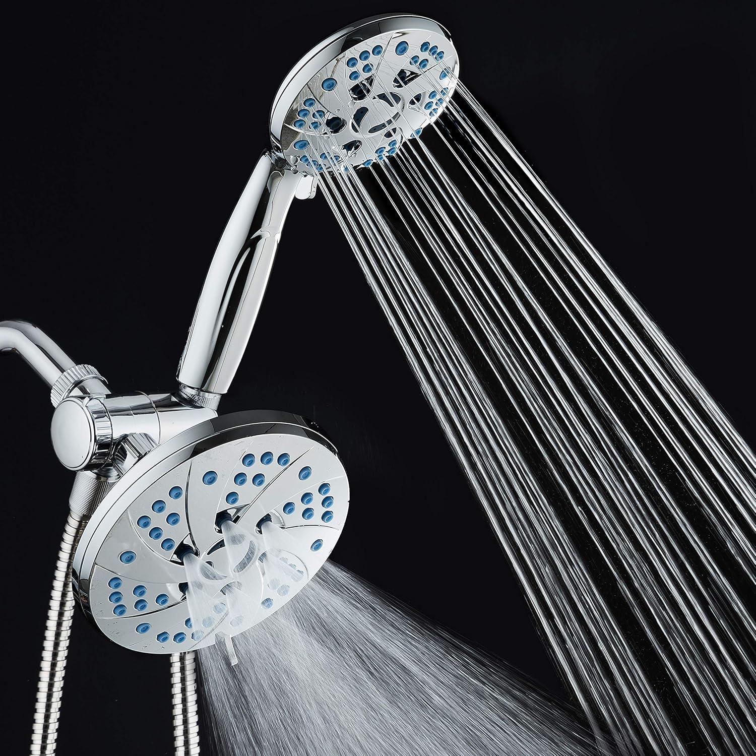 AquaCare Spa Station High Pressure -mode 3-way Rainfall & Handheld Shower Head Combo - Anti-Clog Nozzles, Extra-Long 6 ft Stainless Steel Hose, 2nd Wall Bracket/ORB Bronze Finish