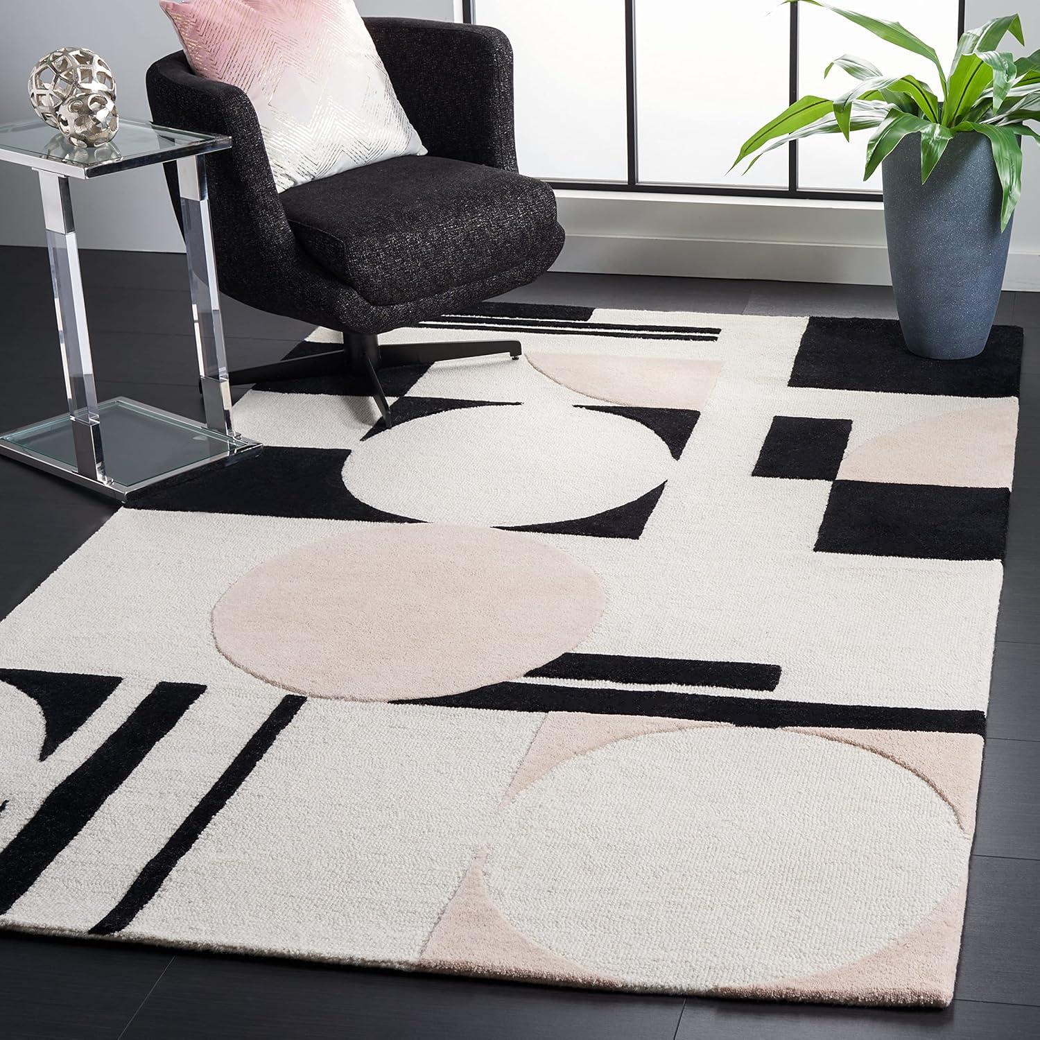 Rodeo Drive RD856 Hand Tufted Indoor Area Rug - 6'x9' - Grey/Gold - Safavieh
