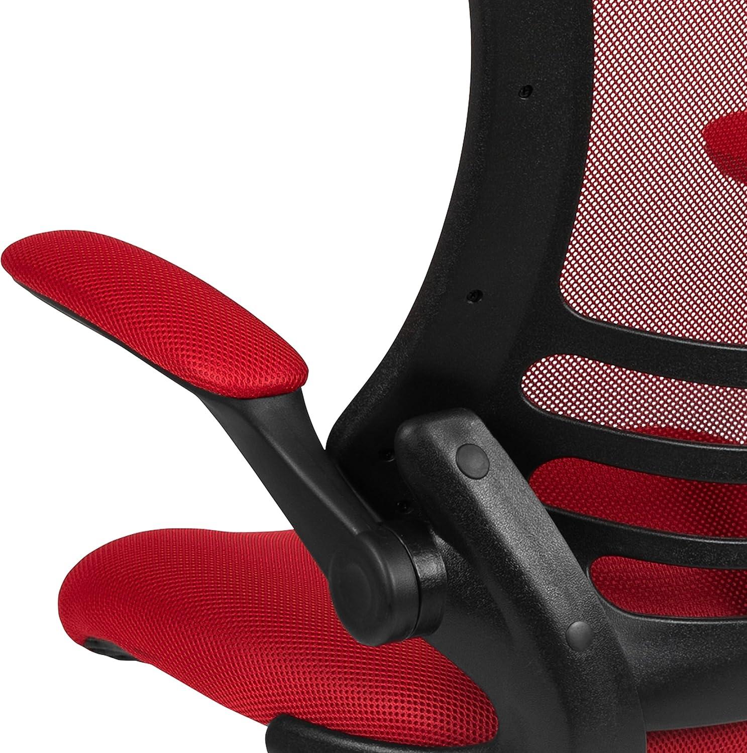 Flash Furniture Mid-Back Mesh Ergonomic Drafting Chair with Adjustable Foot Ring and Flip-Up Arms