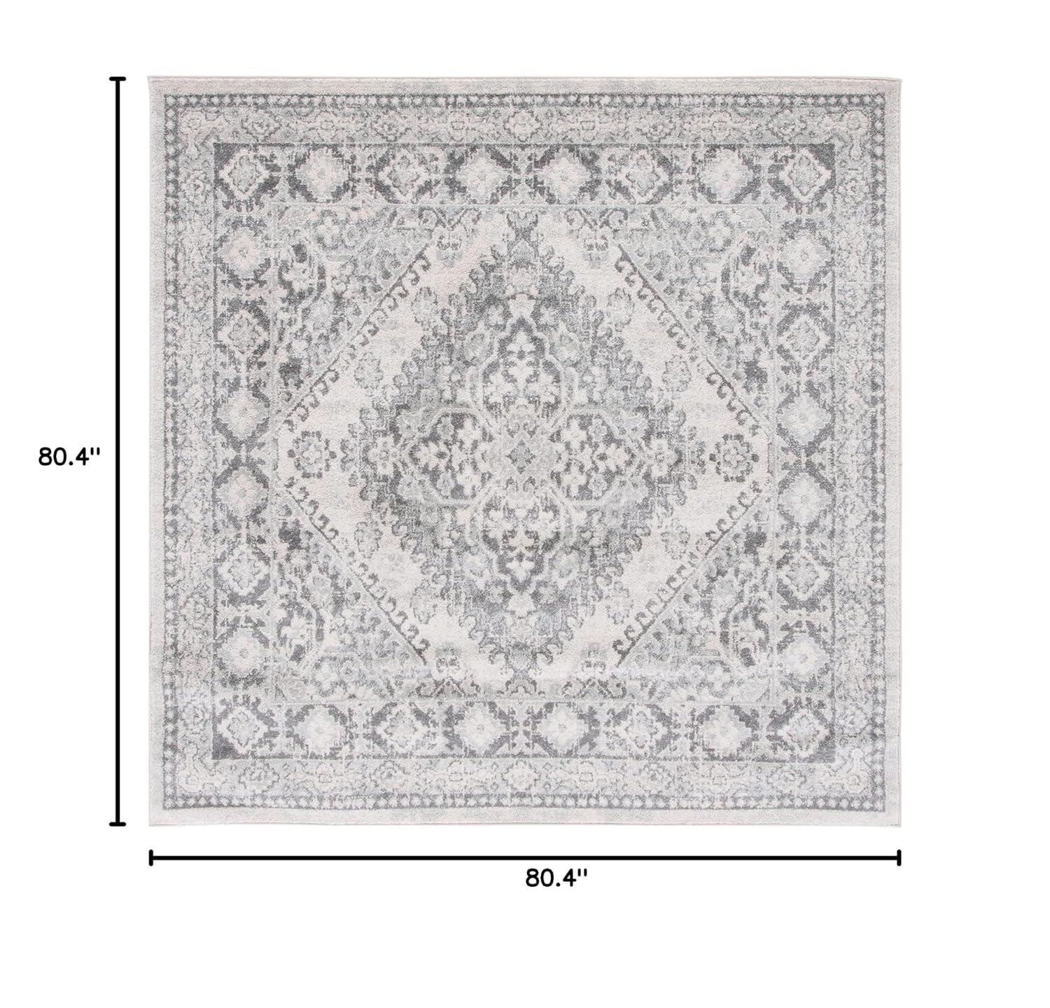 Tulum TUL280 Power Loomed Area Rug - Ivory/Grey - 6'7"x6'7" - Safavieh.